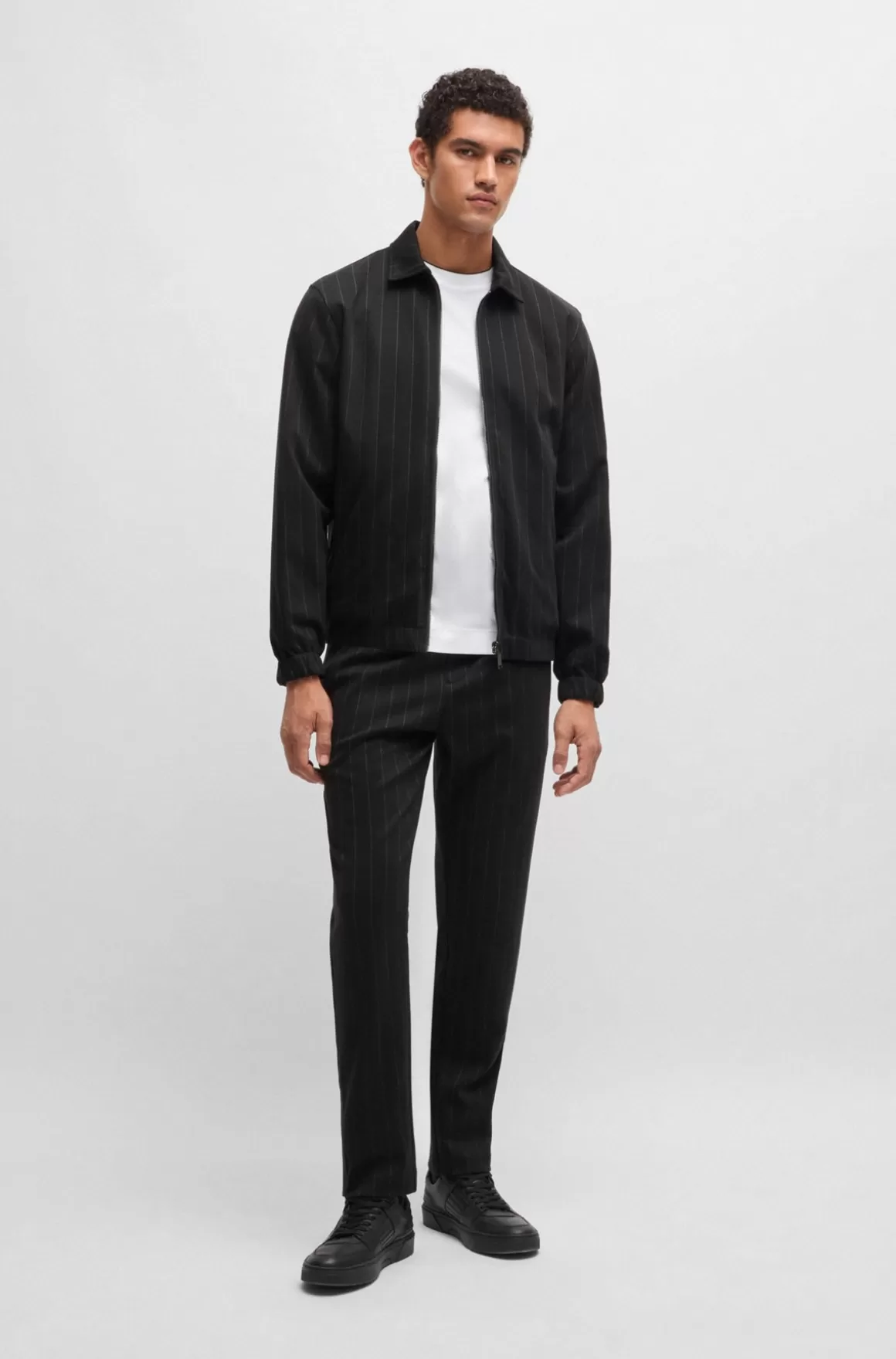 HUGO BOSS Porsche X BOSS-sweatshirt I Merceriseret Bomuld Med Nålestribet Jacquard