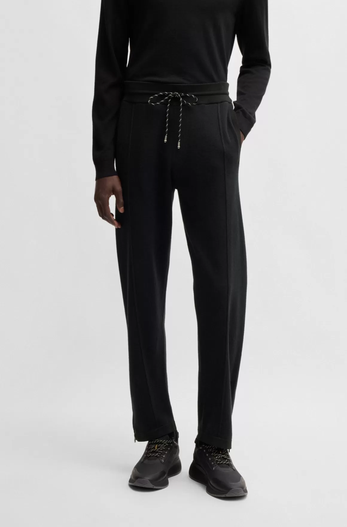 HUGO BOSS Regular Fit Bukser I Bomuld Og Ny Uld