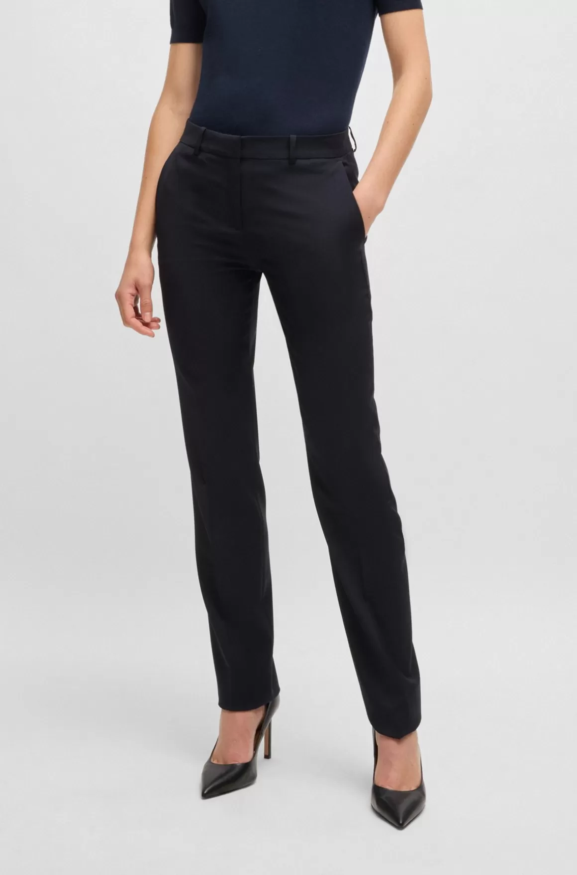 HUGO BOSS Regular Fit Bukser I Ny Uld