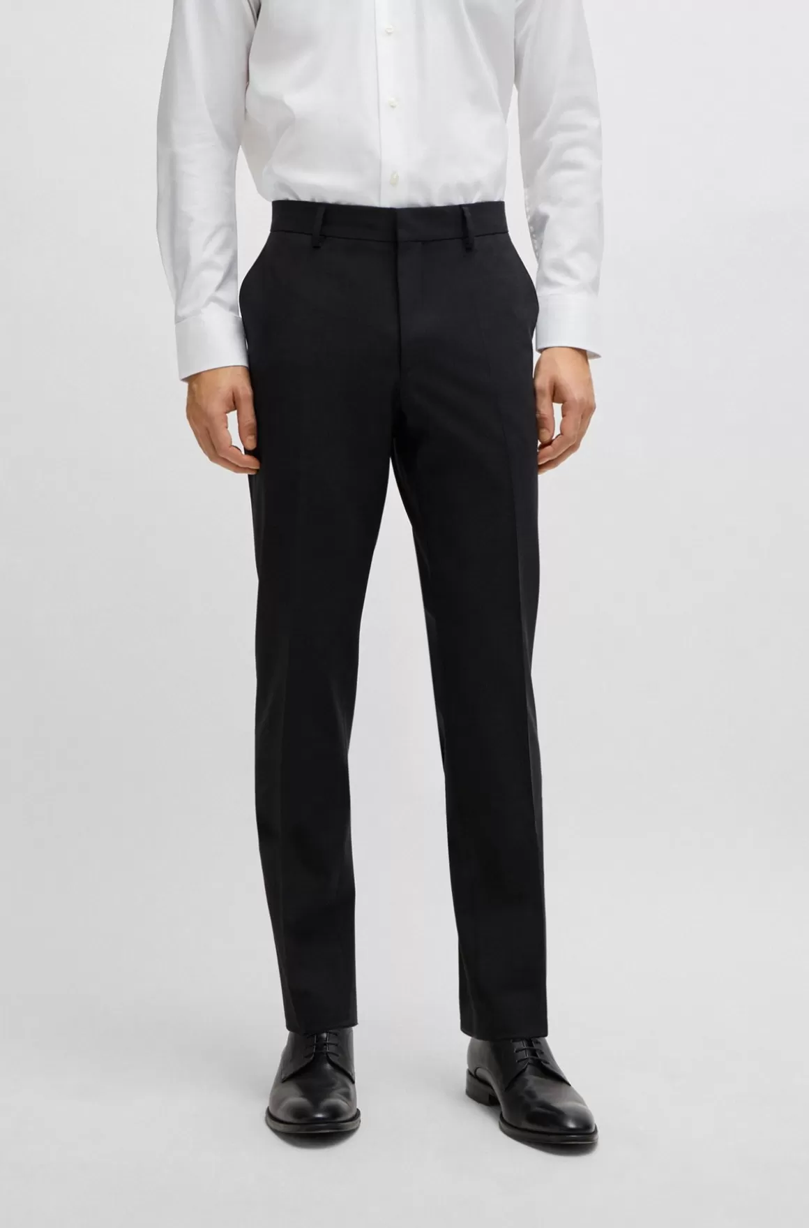 HUGO BOSS Regular Fit Bukser I Ny Uld Med Stræk