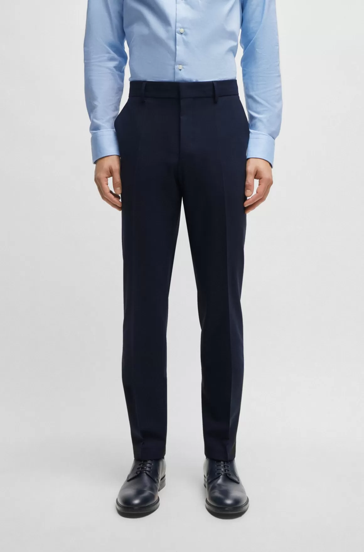 HUGO BOSS Regular Fit Bukser I Ny Uld Med Stræk