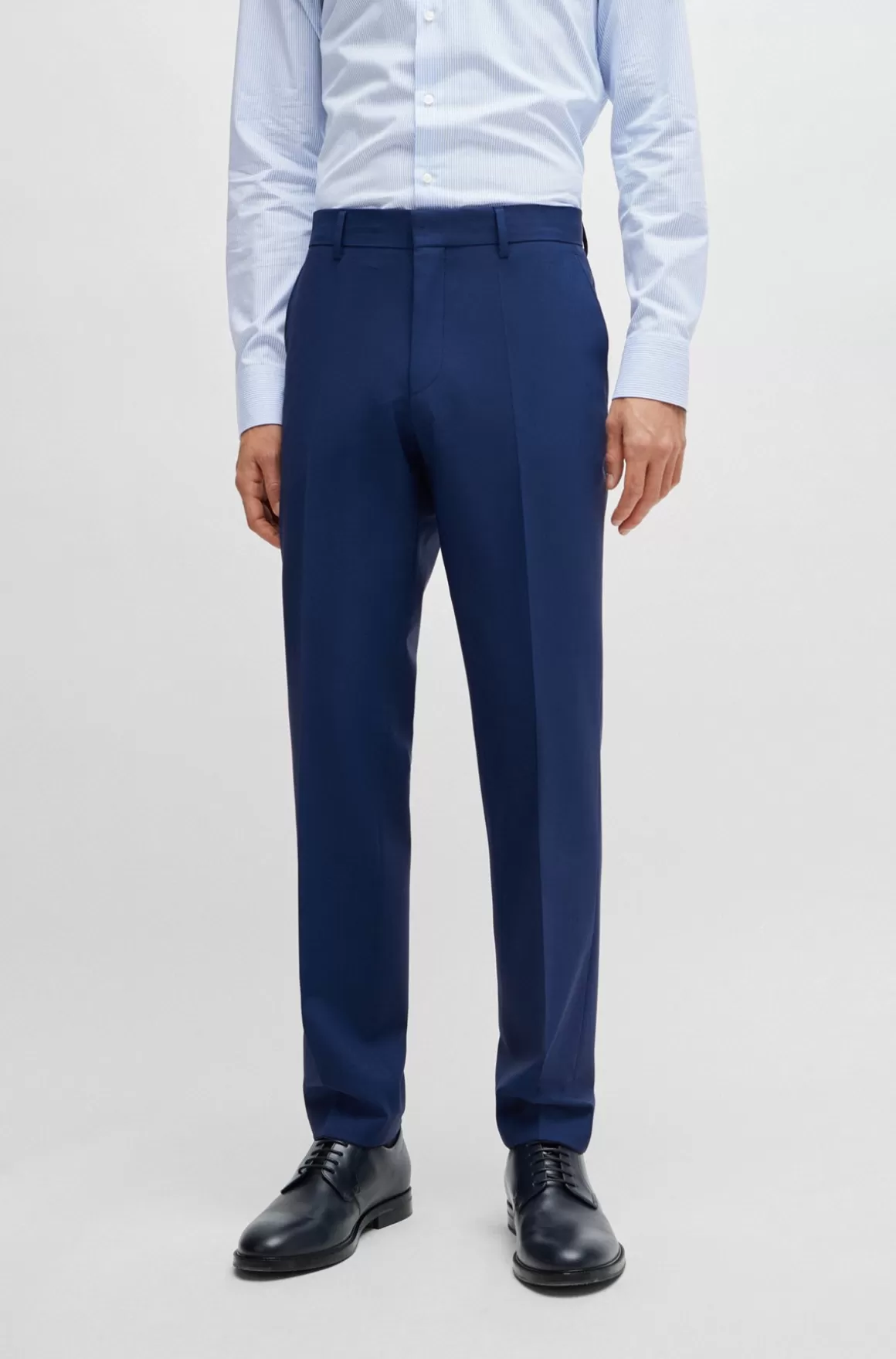 HUGO BOSS Regular Fit Bukser I Ny Uld Med Stræk