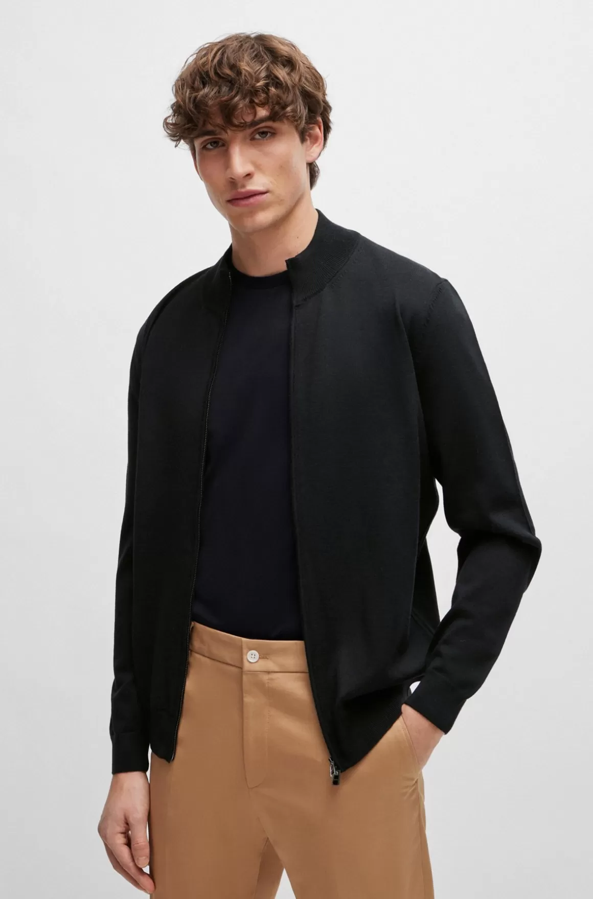 HUGO BOSS Regular Fit Cardigan I Ny Uld