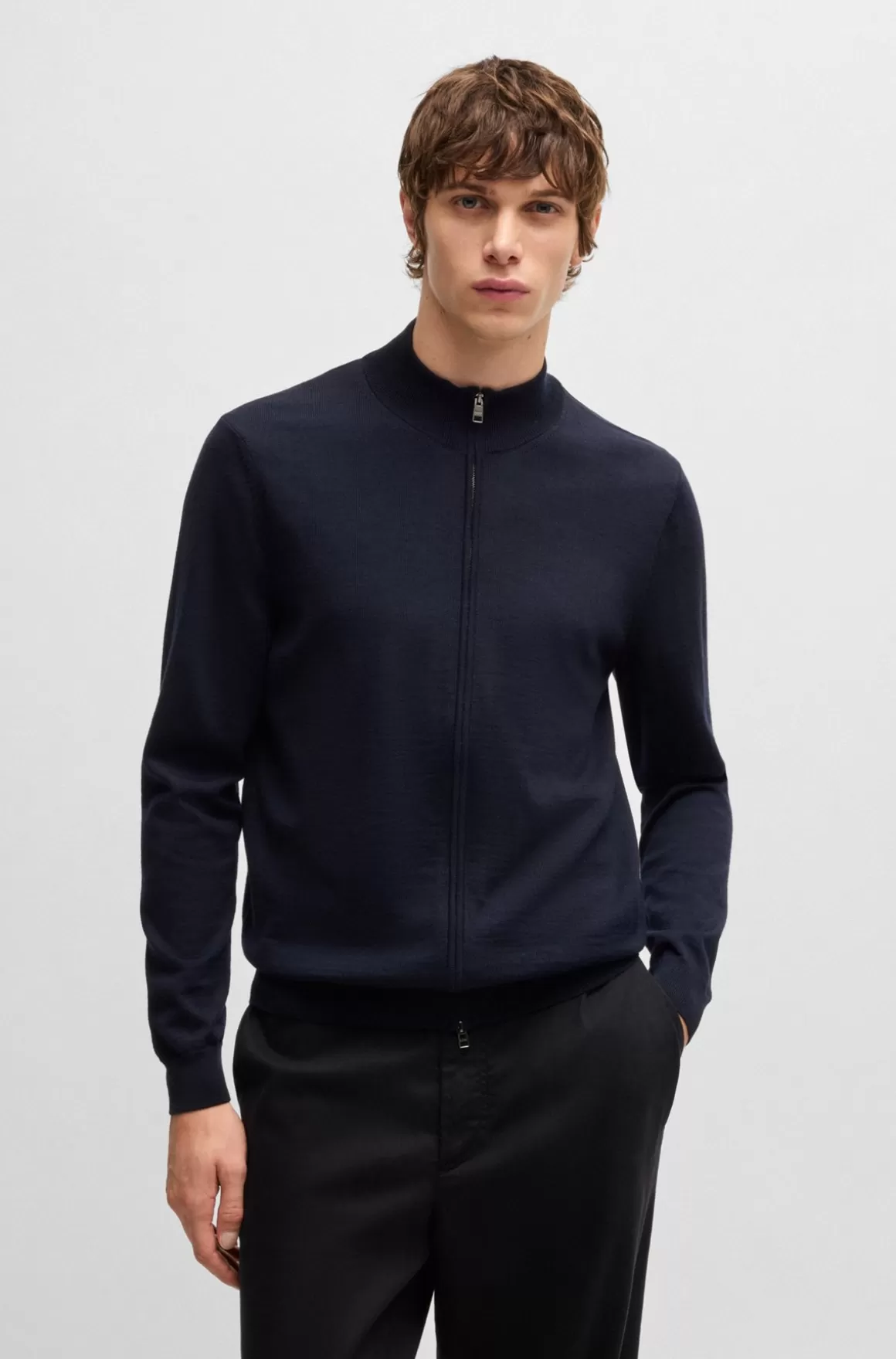 HUGO BOSS Regular Fit Cardigan I Ny Uld