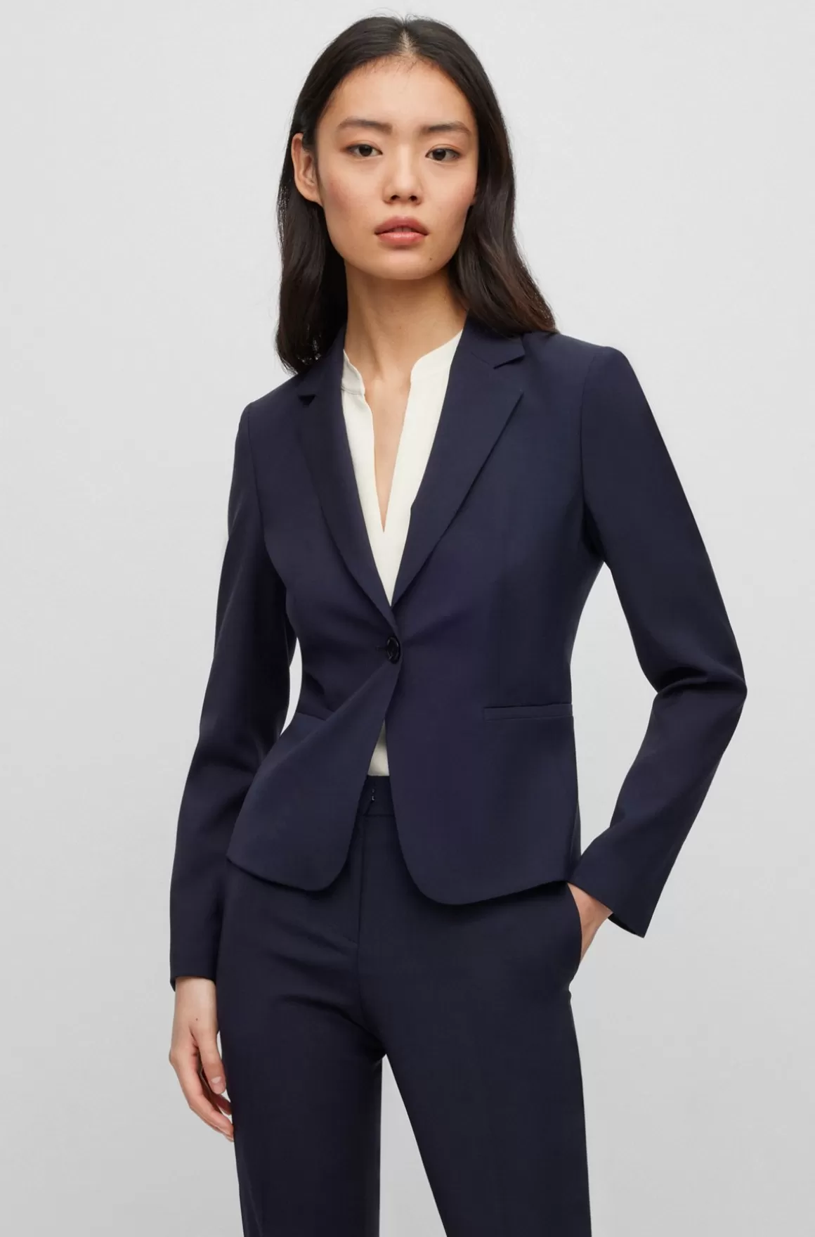 HUGO BOSS Regular Fit Jakke I Ny Uld Med Knapper