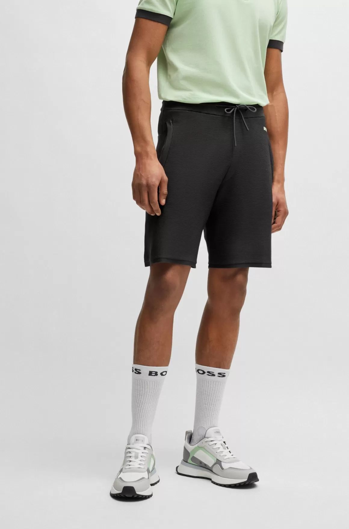 HUGO BOSS Regular Fit Shorts I Stof Med Stræk Samt Logo