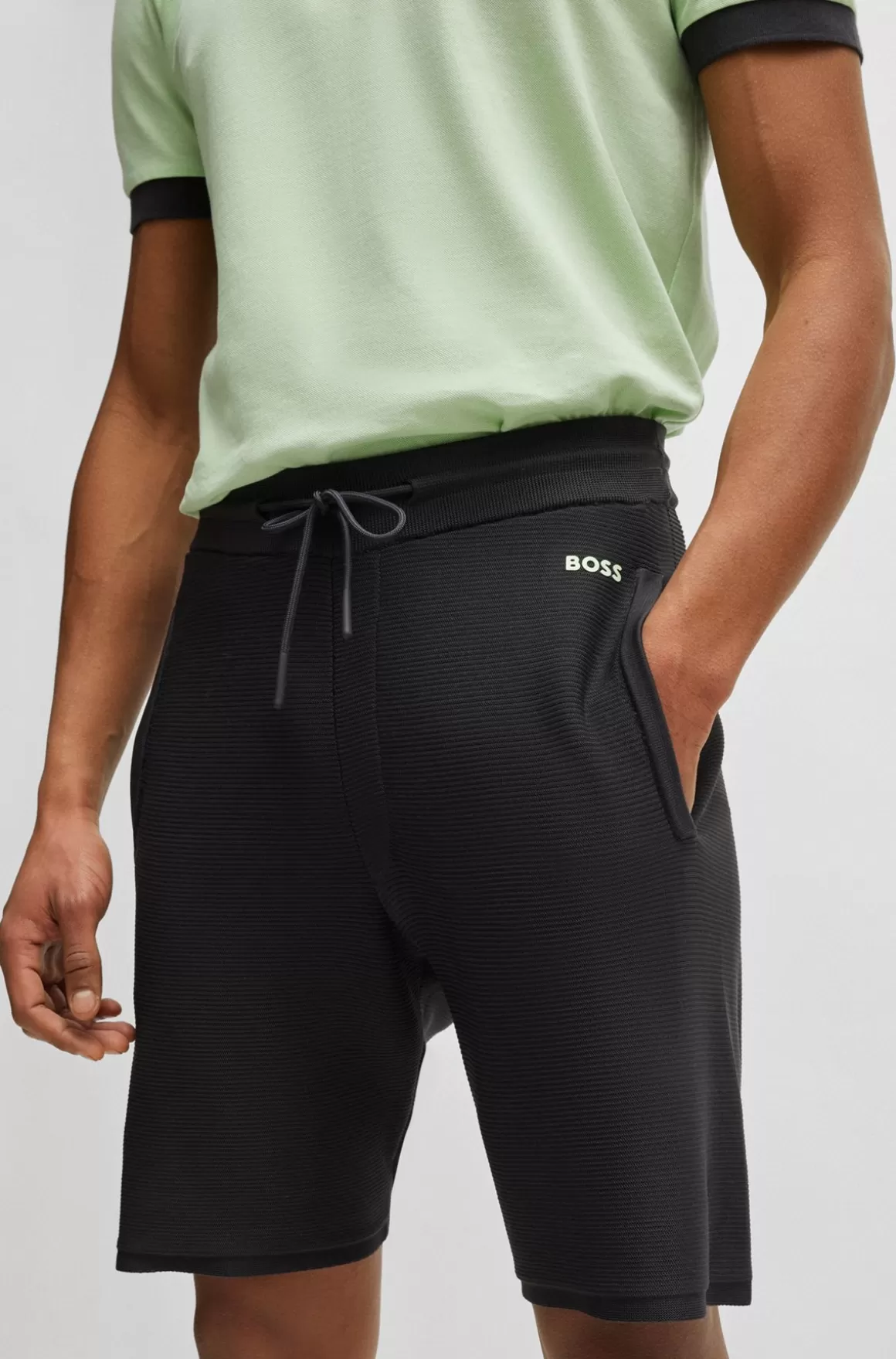 HUGO BOSS Regular Fit Shorts I Stof Med Stræk Samt Logo