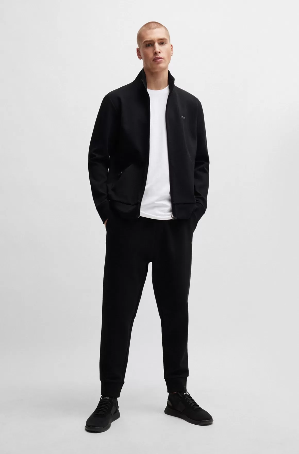 HUGO BOSS Regular Fit T-shirt I Bomuld Med Stræk Og Logo I Kontrastfarve