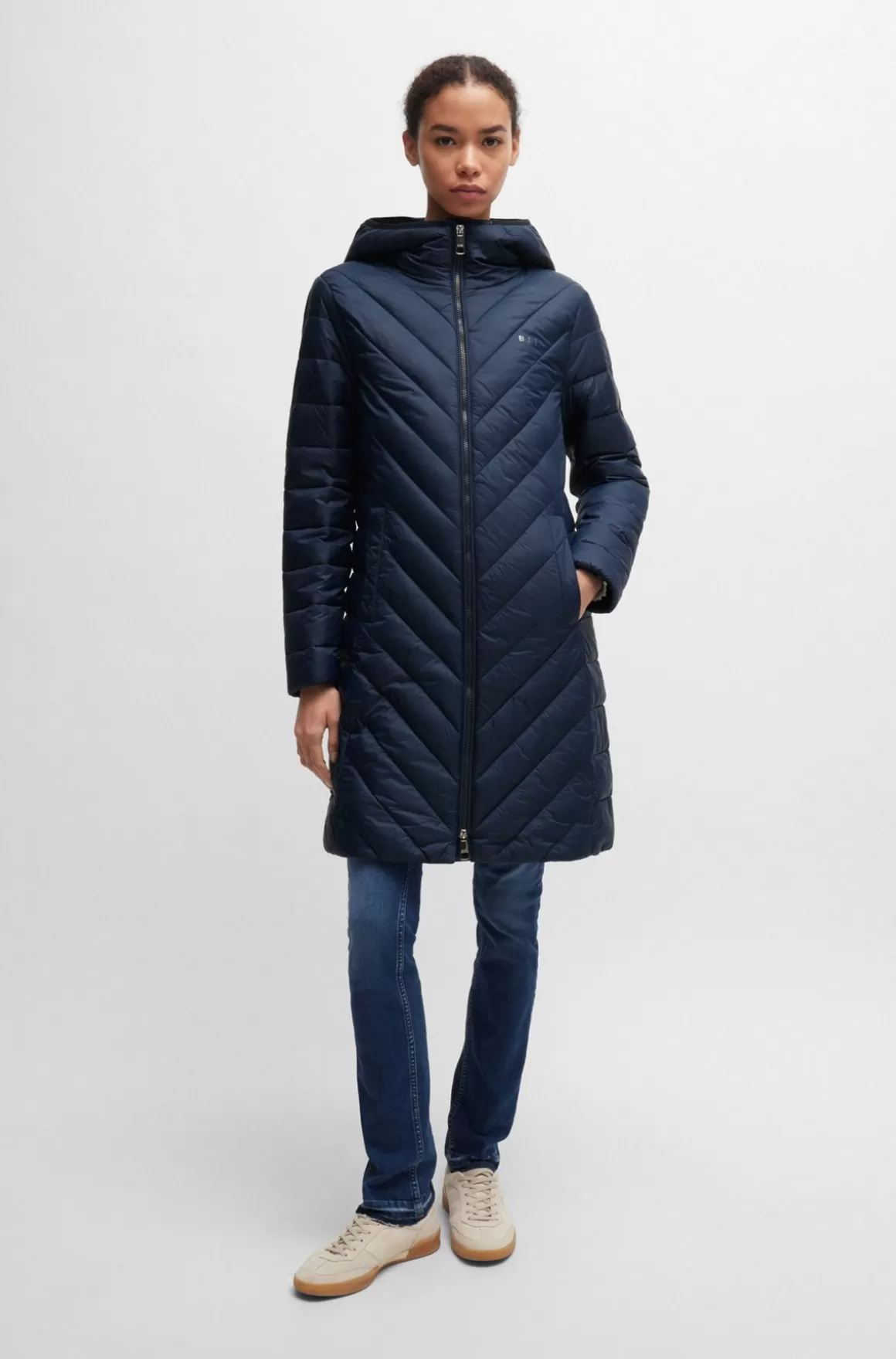 HUGO BOSS Regular Fit Vandskyende Jakke Med Tone-i-tone Logo