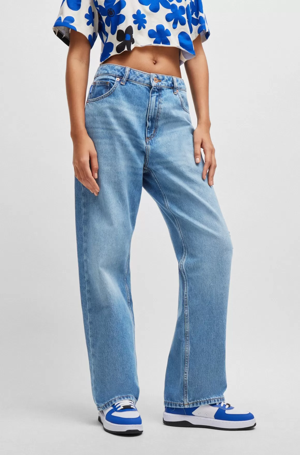 HUGO BOSS Relaxed Fit Jeans I Mellem Bomuldsdenim