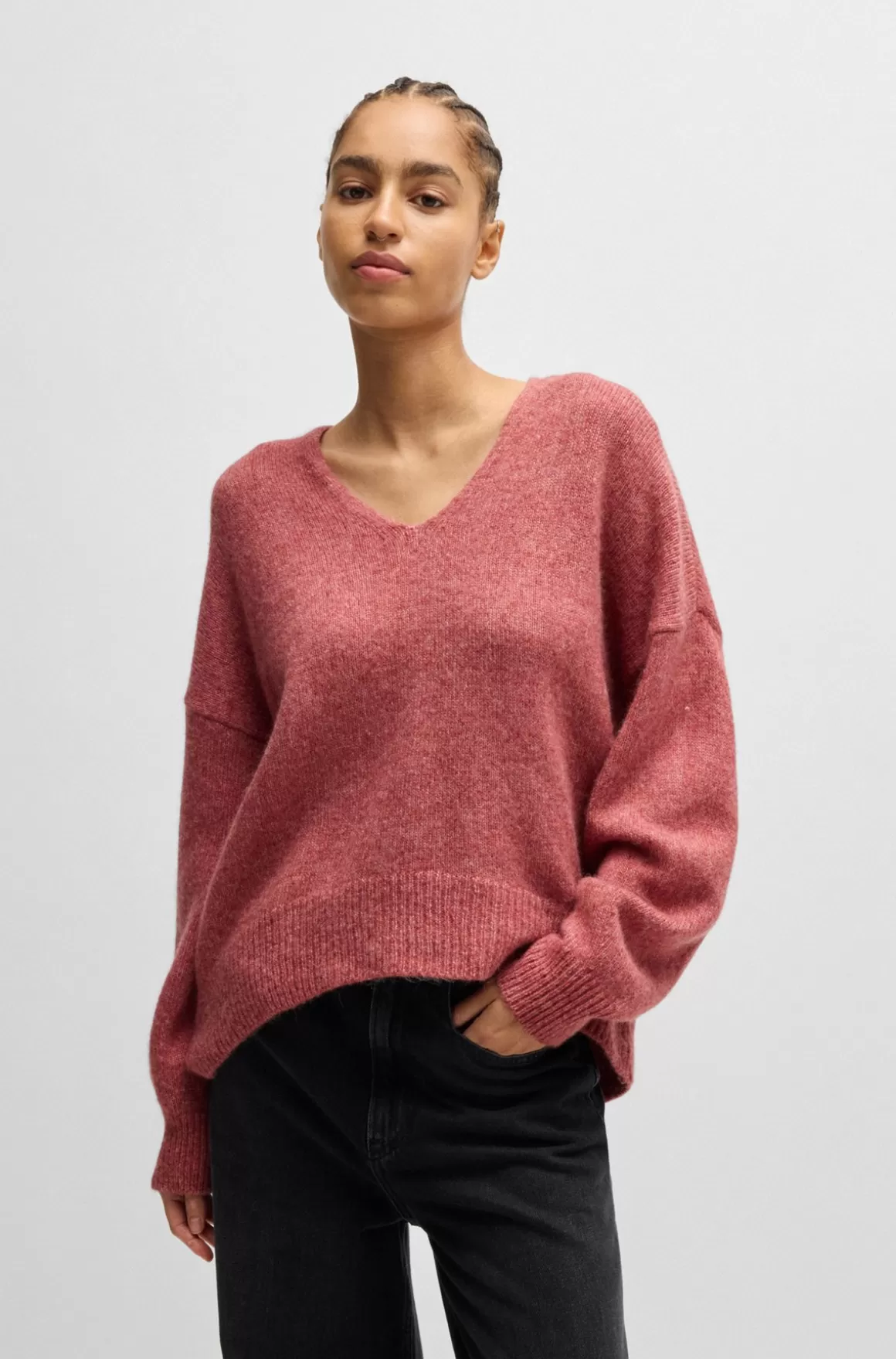 HUGO BOSS Relaxed Fit Sweater Med V-hals