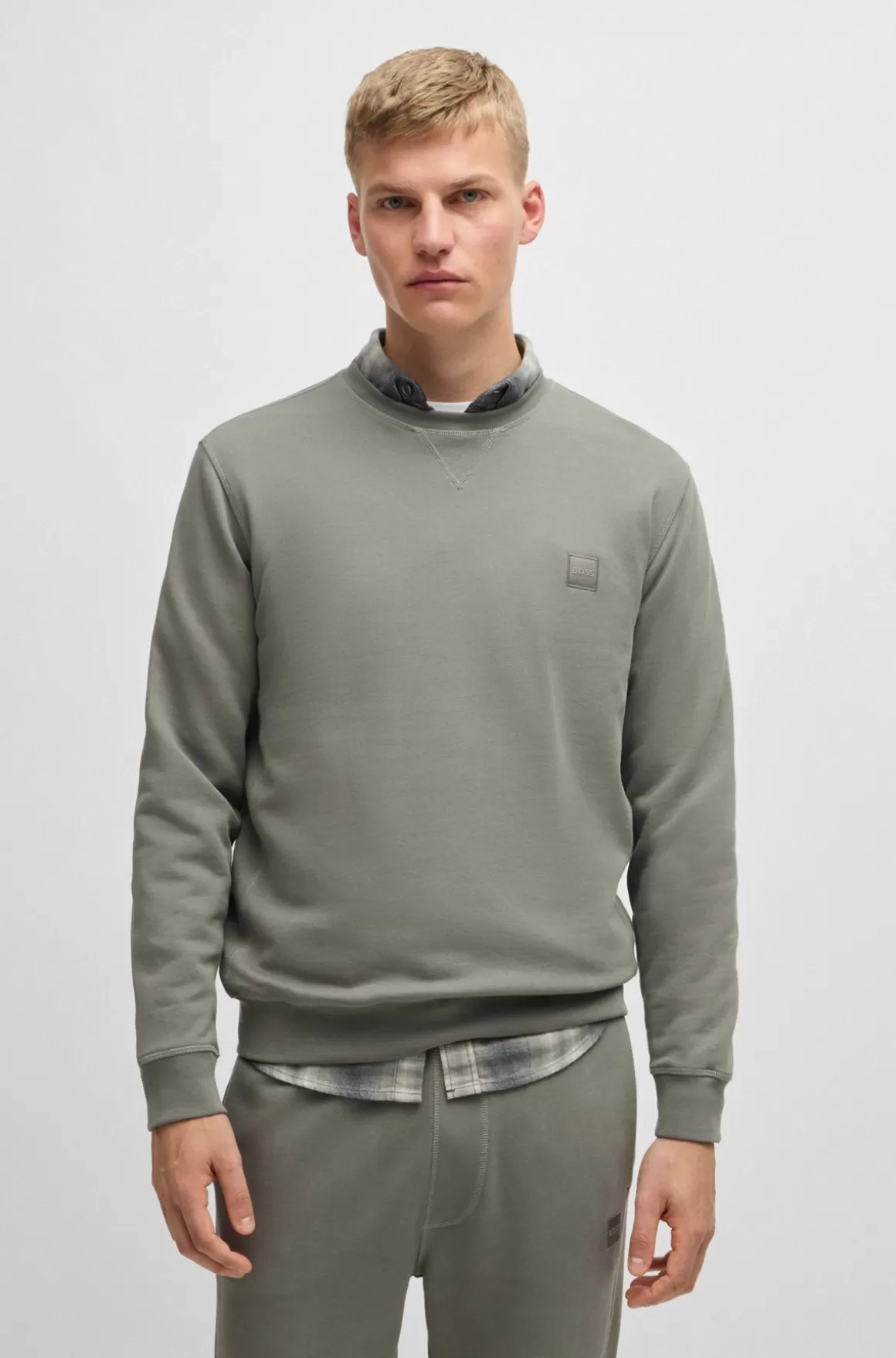 HUGO BOSS Relaxed Fit Sweatshirt I Bomuldsfrotté Med Logolap