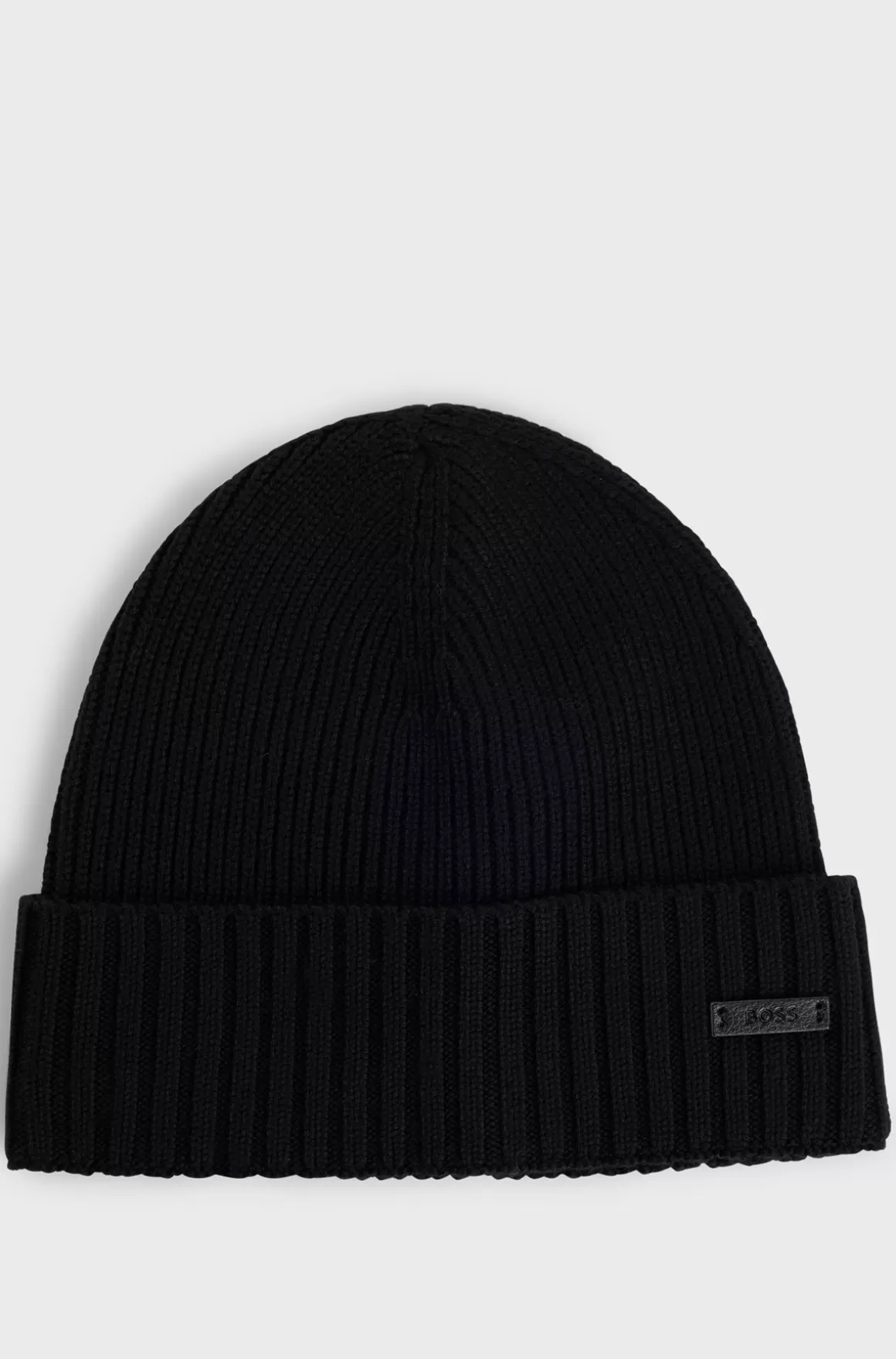 HUGO BOSS Ribstrikket Hue I Ny Uld