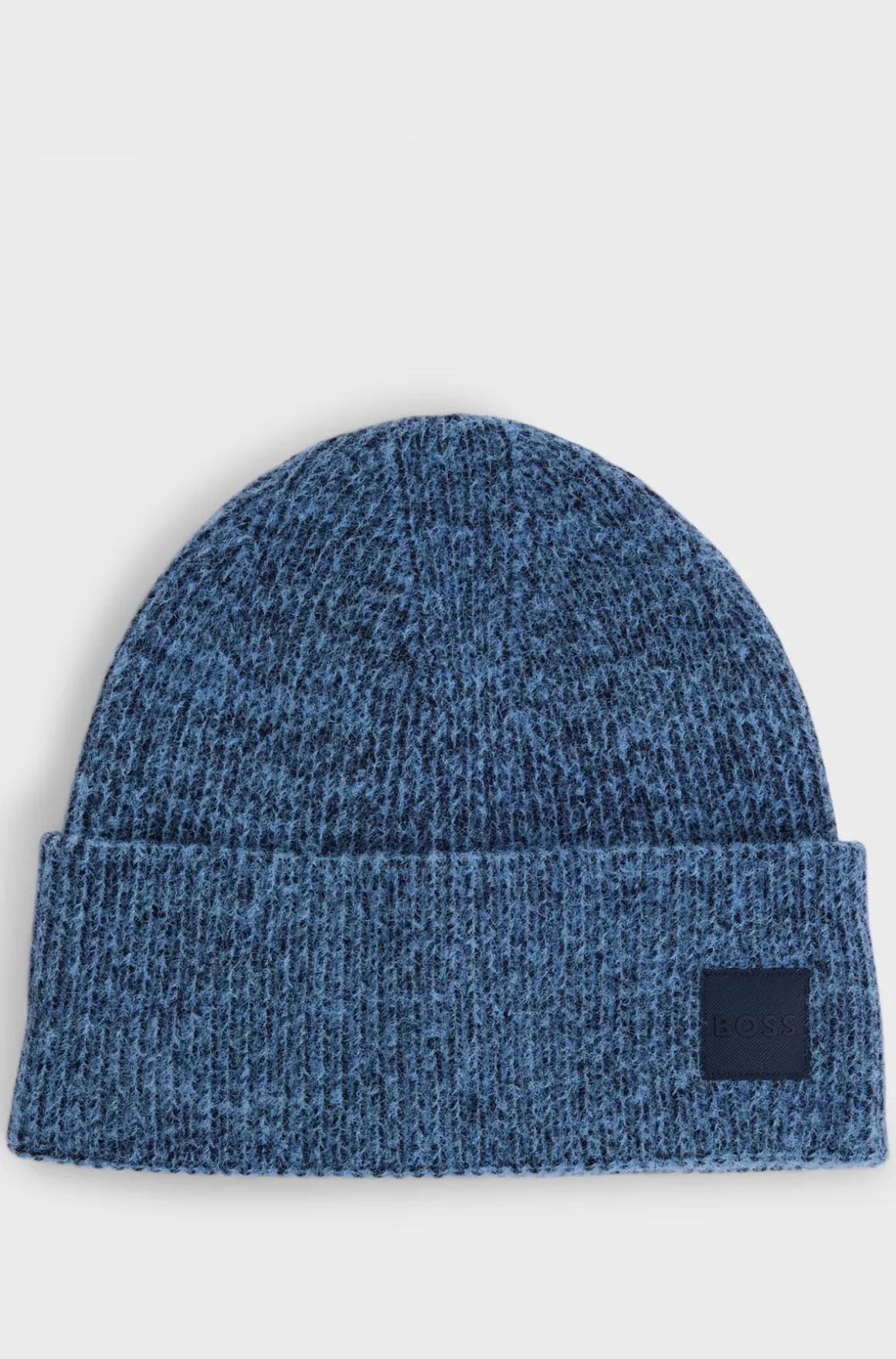 HUGO BOSS Ribstrikket Hue Med Logomærkat I Kontrastfarve