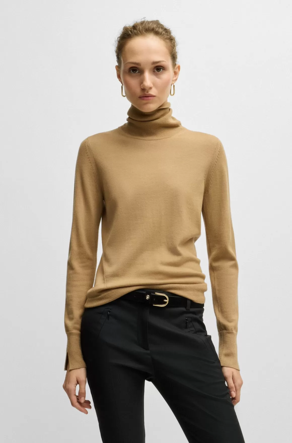 HUGO BOSS Rullekravesweater I Ny Uld