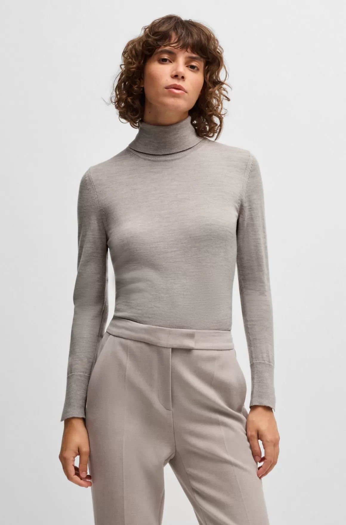 HUGO BOSS Rullekravesweater I Ny Uld