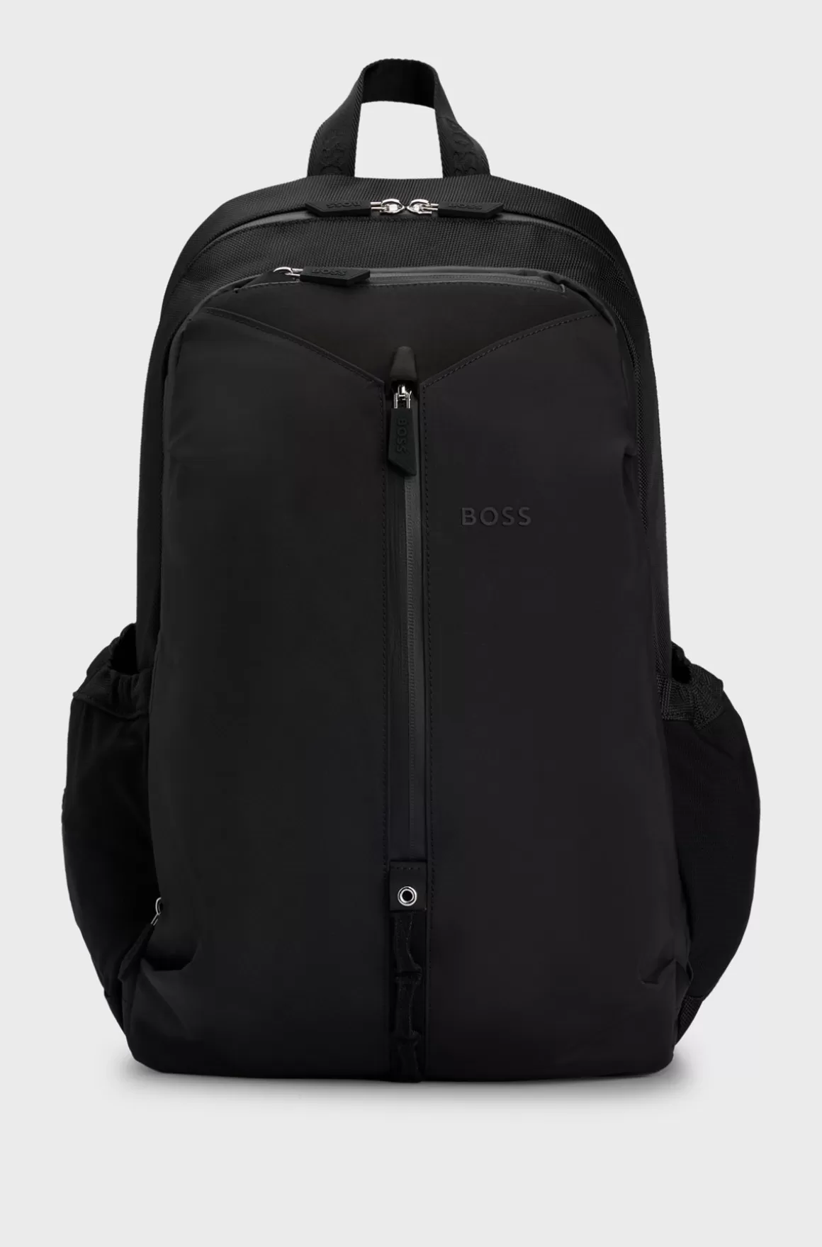 HUGO BOSS Rygsæk Med Logodetalje Og Sidelommer I Netstof