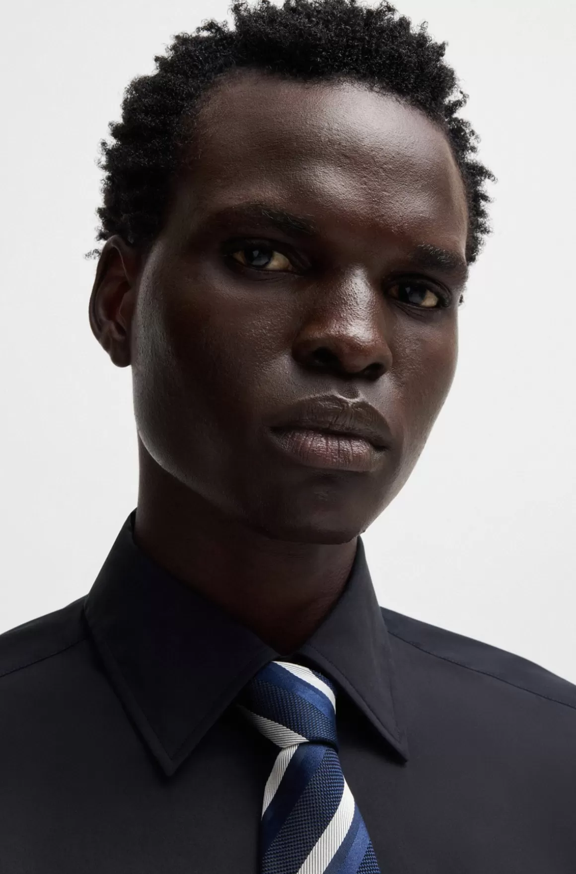 HUGO BOSS Skjorte Med Slim Fit I Poplin Af Bomuldsblanding Med Stræk