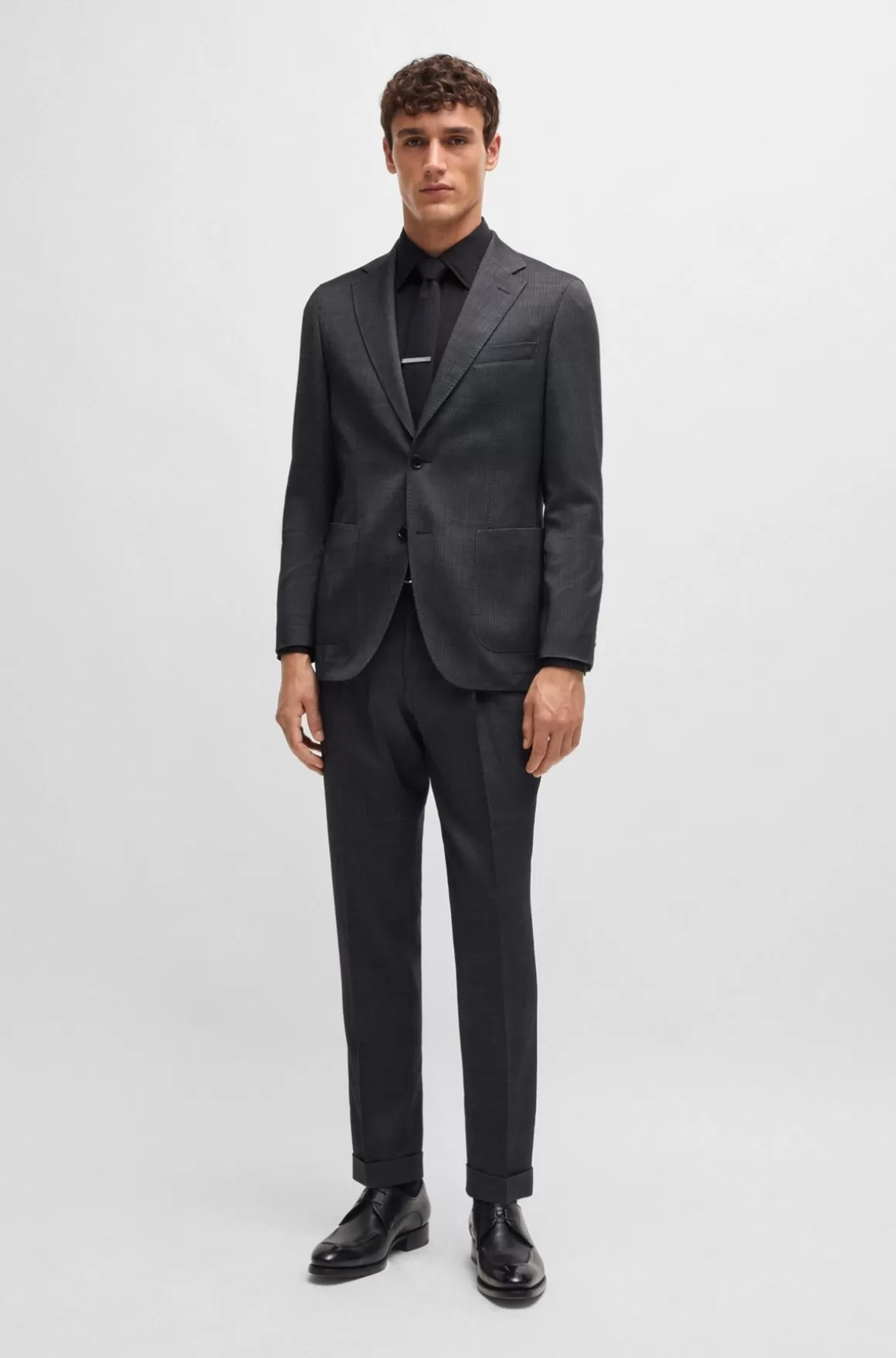 HUGO BOSS Skjorte Med Slim Fit I Poplin Af Bomuldsblanding Med Stræk