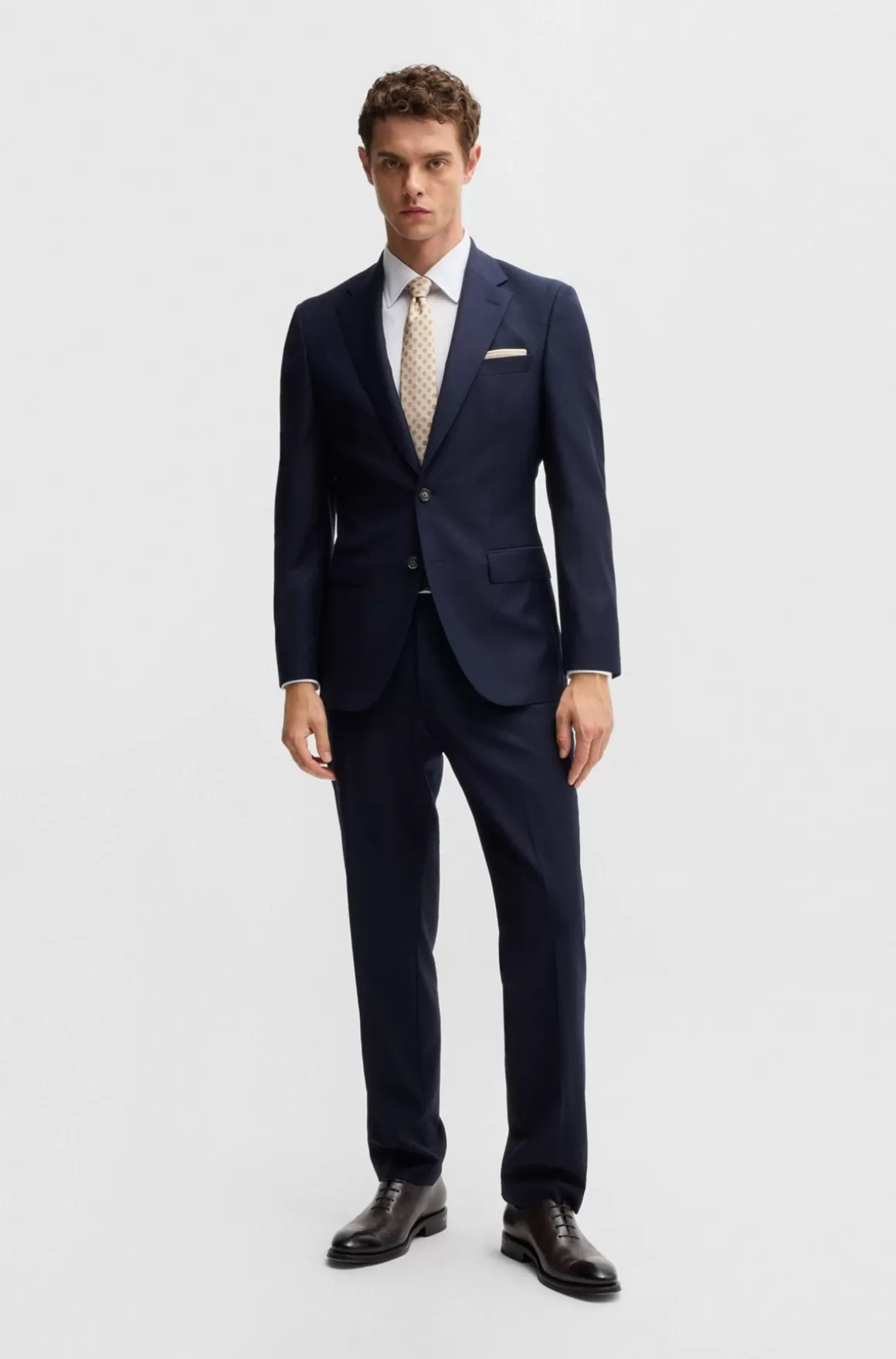 HUGO BOSS Skjorte Med Slim Fit I Poplin Af Bomuldsblanding Med Stræk