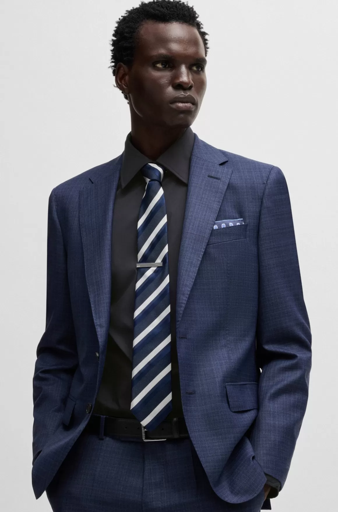 HUGO BOSS Skjorte Med Slim Fit I Poplin Af Bomuldsblanding Med Stræk