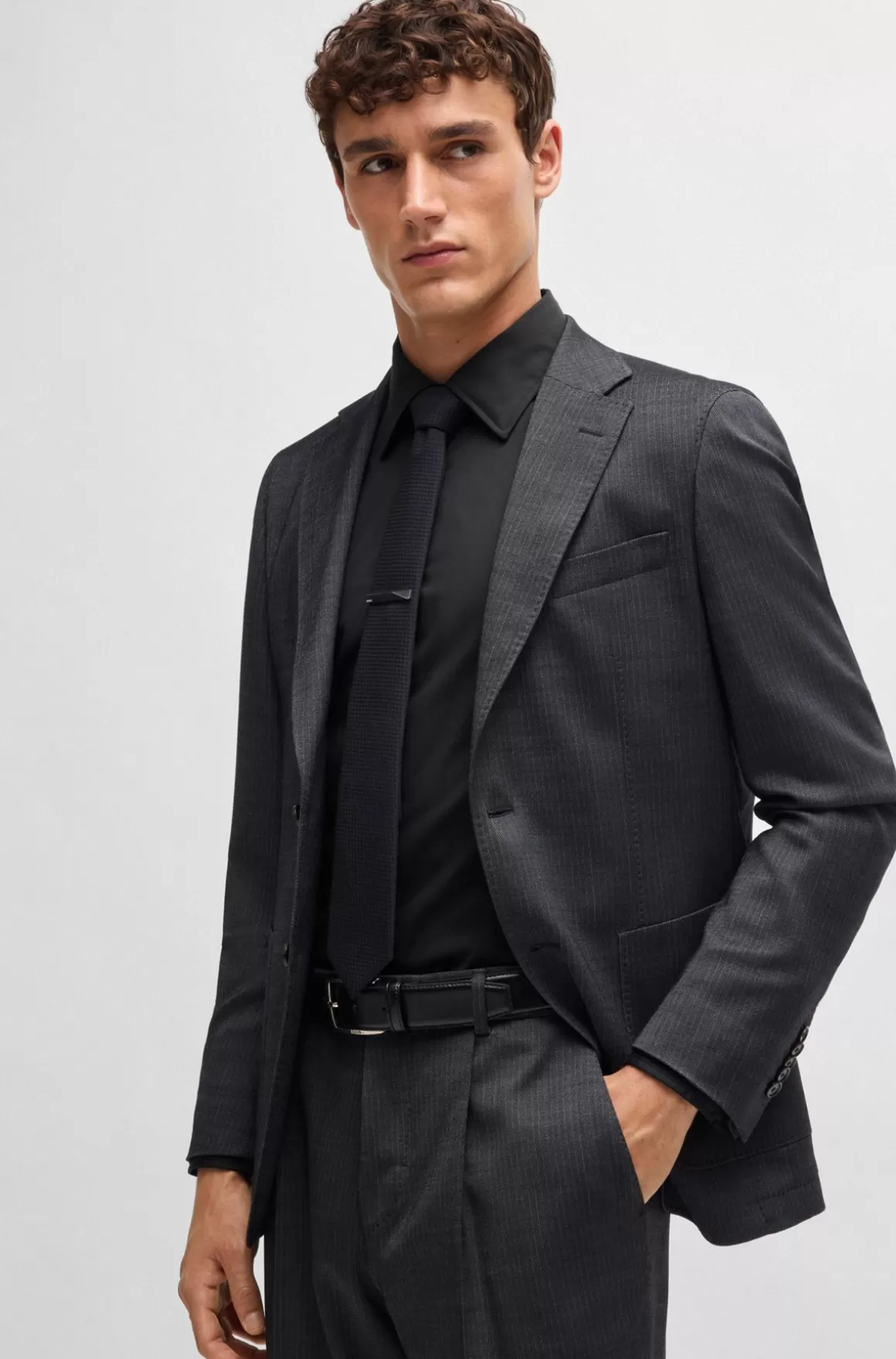 HUGO BOSS Skjorte Med Slim Fit I Poplin Af Bomuldsblanding Med Stræk