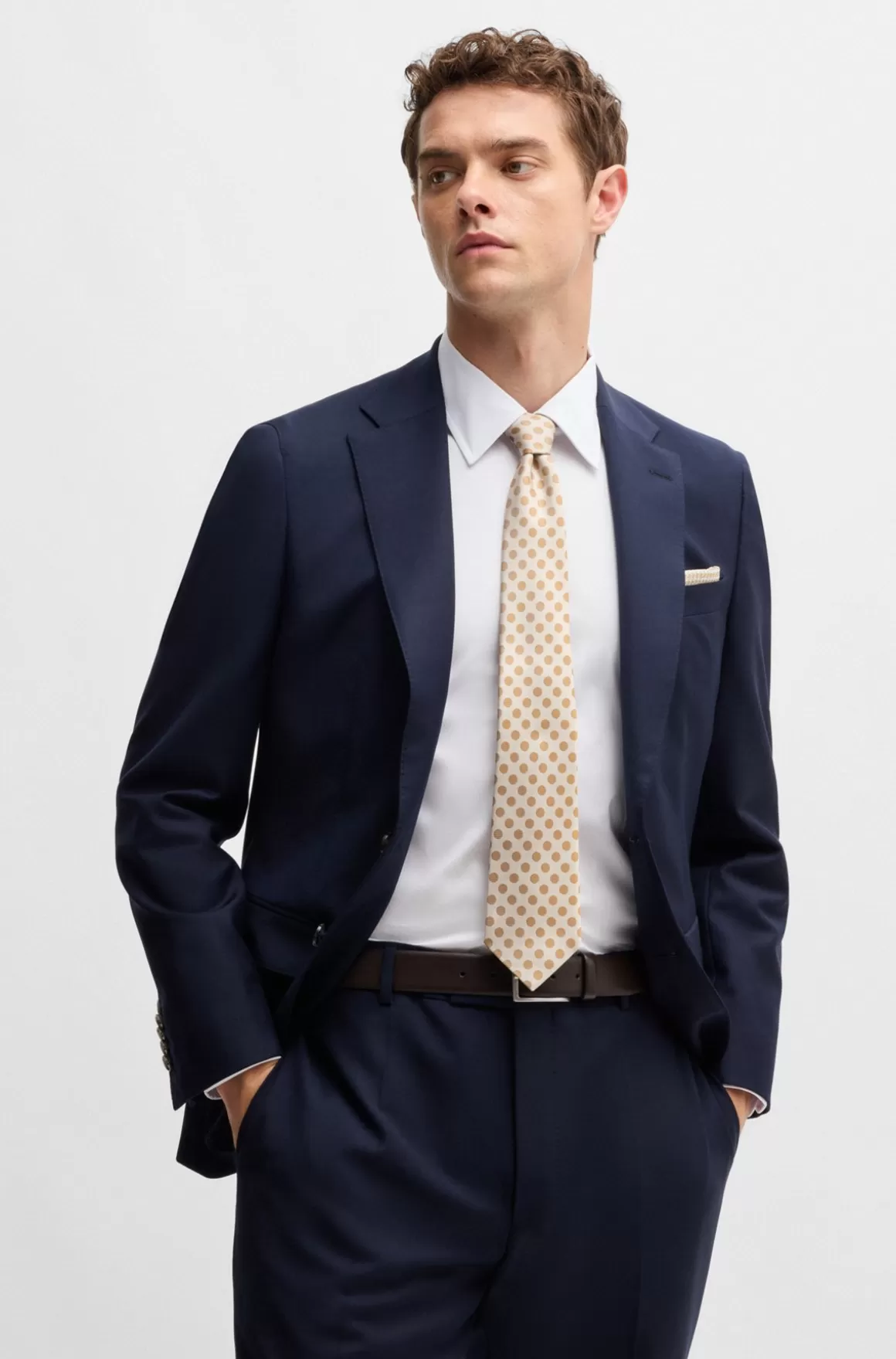 HUGO BOSS Skjorte Med Slim Fit I Poplin Af Bomuldsblanding Med Stræk