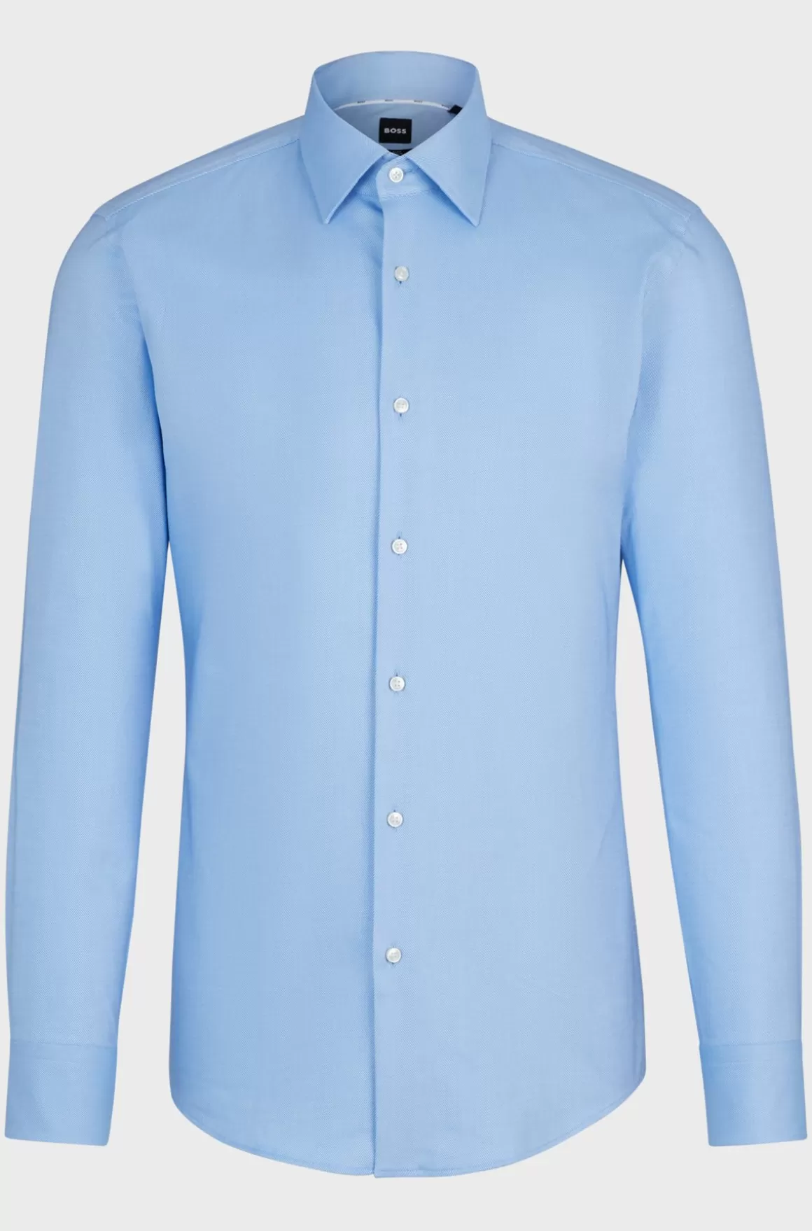 HUGO BOSS Skjorte Med Slim Fit I Strygelet Bomuldstwill Med Stræk
