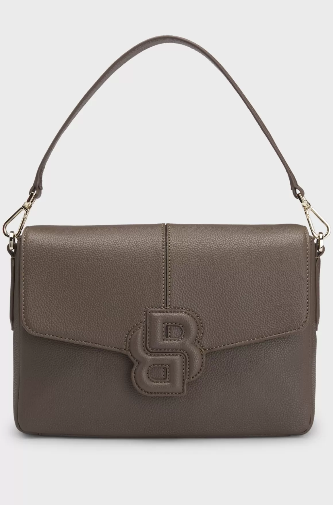 HUGO BOSS Skuldertaske I Imiteret Kornet Læder Med Dobbelt B-monogram