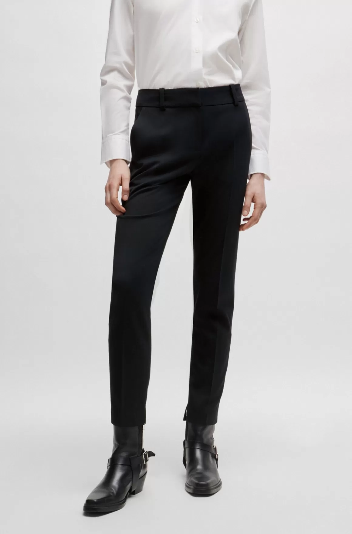 HUGO BOSS Slim Fit Bukser Med En Afkortet Længde