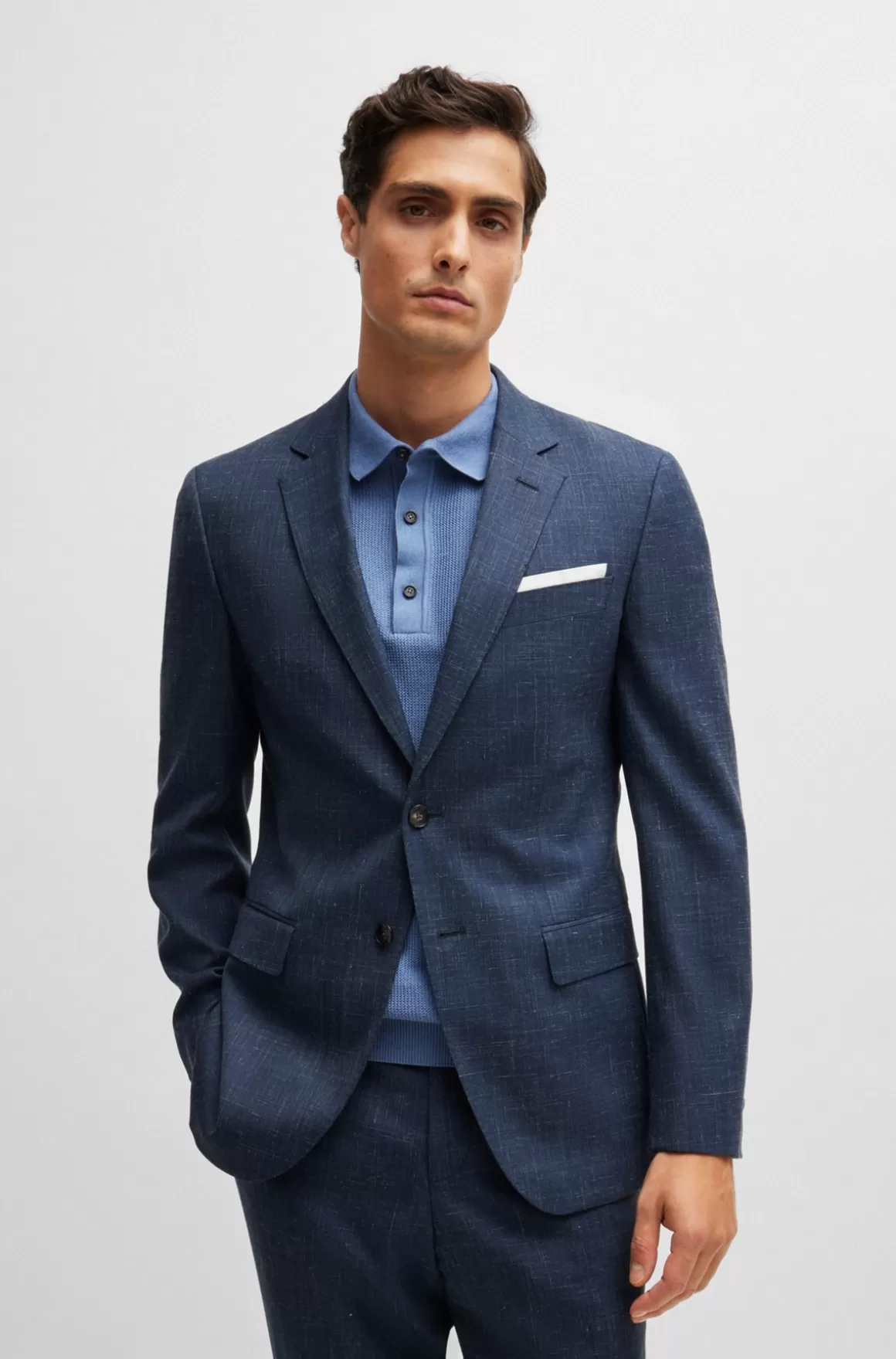 HUGO BOSS Slim Fit Jakke I Ny Uld Og Hør