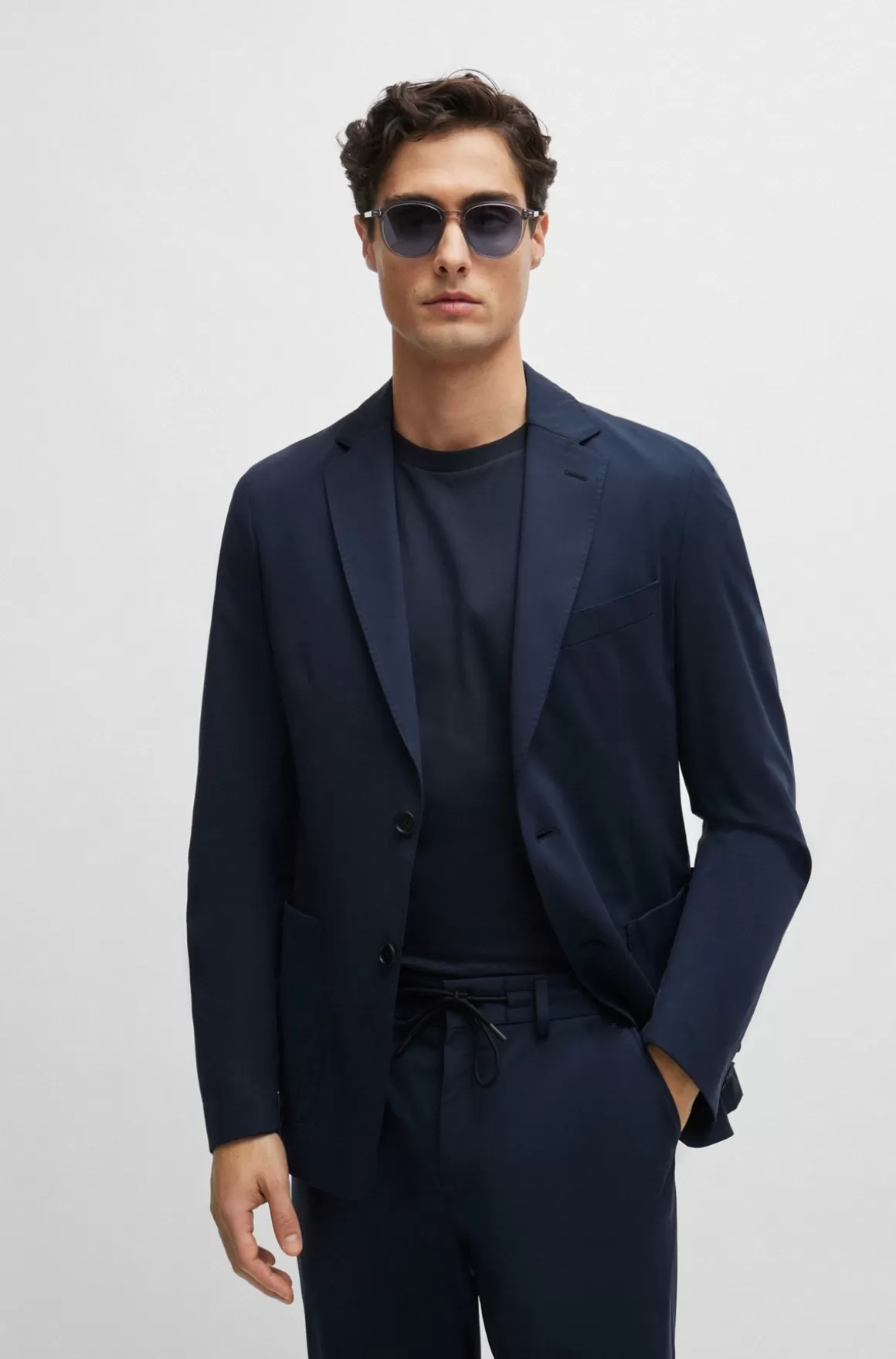 HUGO BOSS Slim Fit Jakke I Performance-jersey Med Stræk