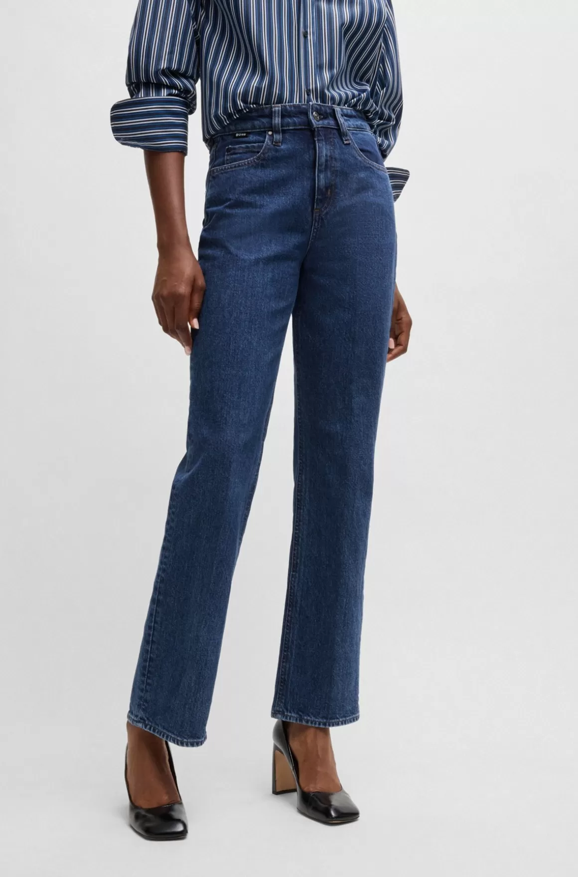 HUGO BOSS Slim Fit Jeans I Dyb Denim Med Behageligt Stræk