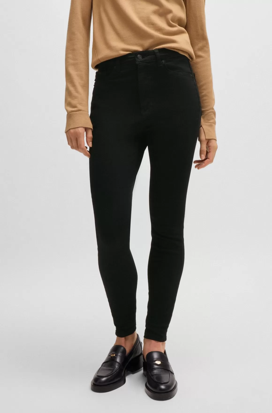 HUGO BOSS Slim Fit Jeans I Stay Black-denim Med Kraftig Stræk