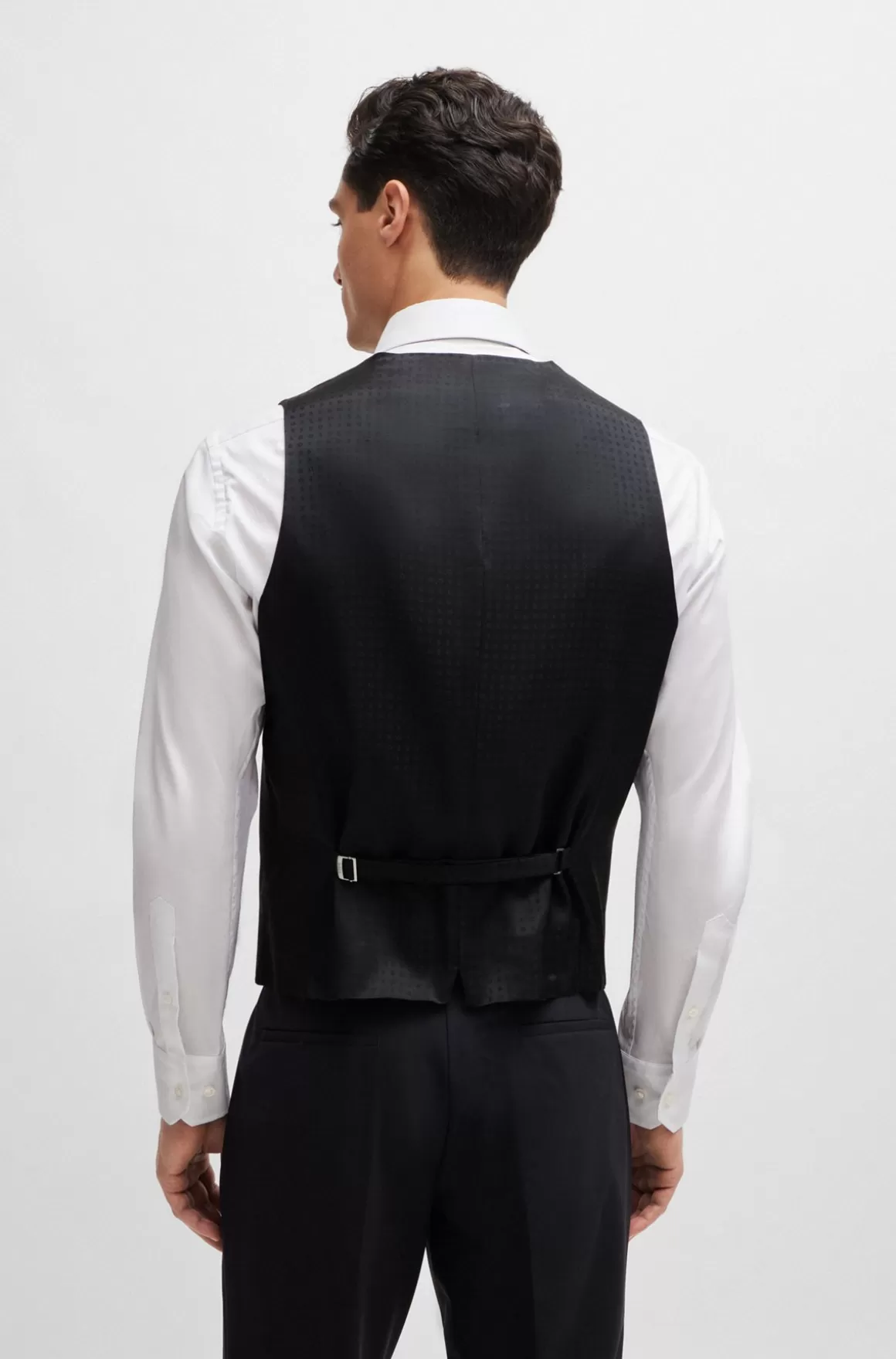 HUGO BOSS Slim Fit Vest Til Jakkesæt I Ny Uld Med Stræk