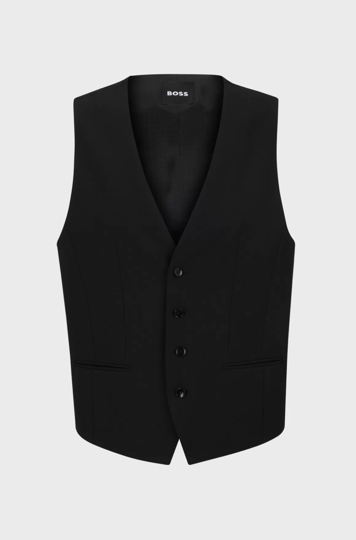 HUGO BOSS Slim Fit Vest Til Jakkesæt I Ny Uld Med Stræk
