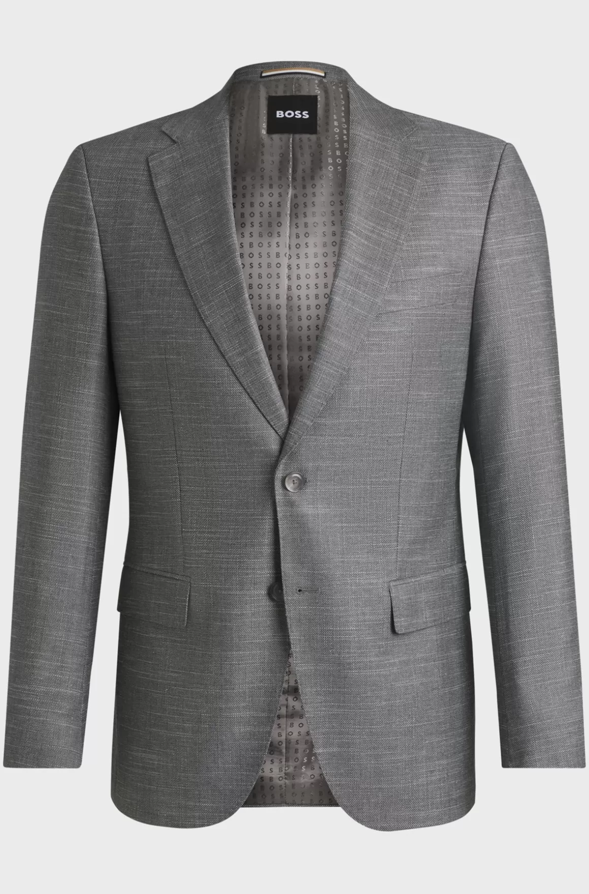 HUGO BOSS Slim Fit-habitjakke I Mønstret Stof Med Stræk