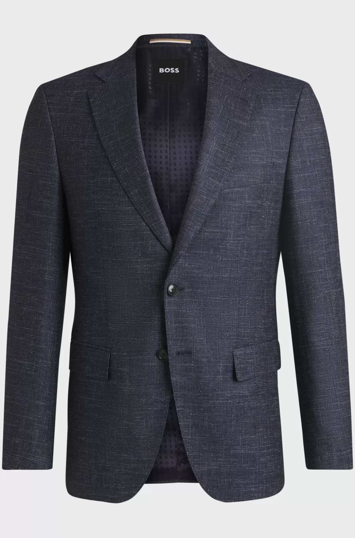 HUGO BOSS Slim Fit-habitjakke I Mønstret Stof Med Stræk