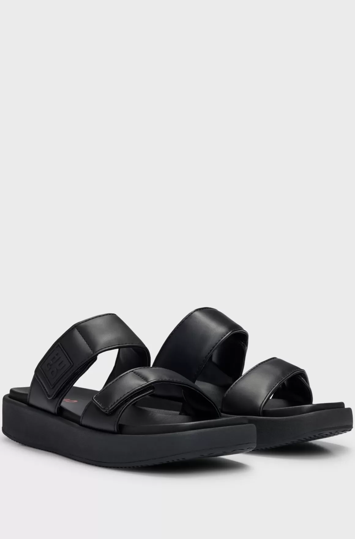 HUGO BOSS Slip-on Sandaler I Imiteret Læder Med Polstrede Stropper