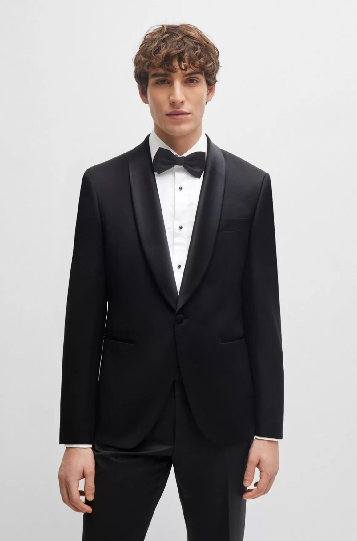 HUGO BOSS Smokingjakke Med Regular Fit I Serge Af Ny Uld