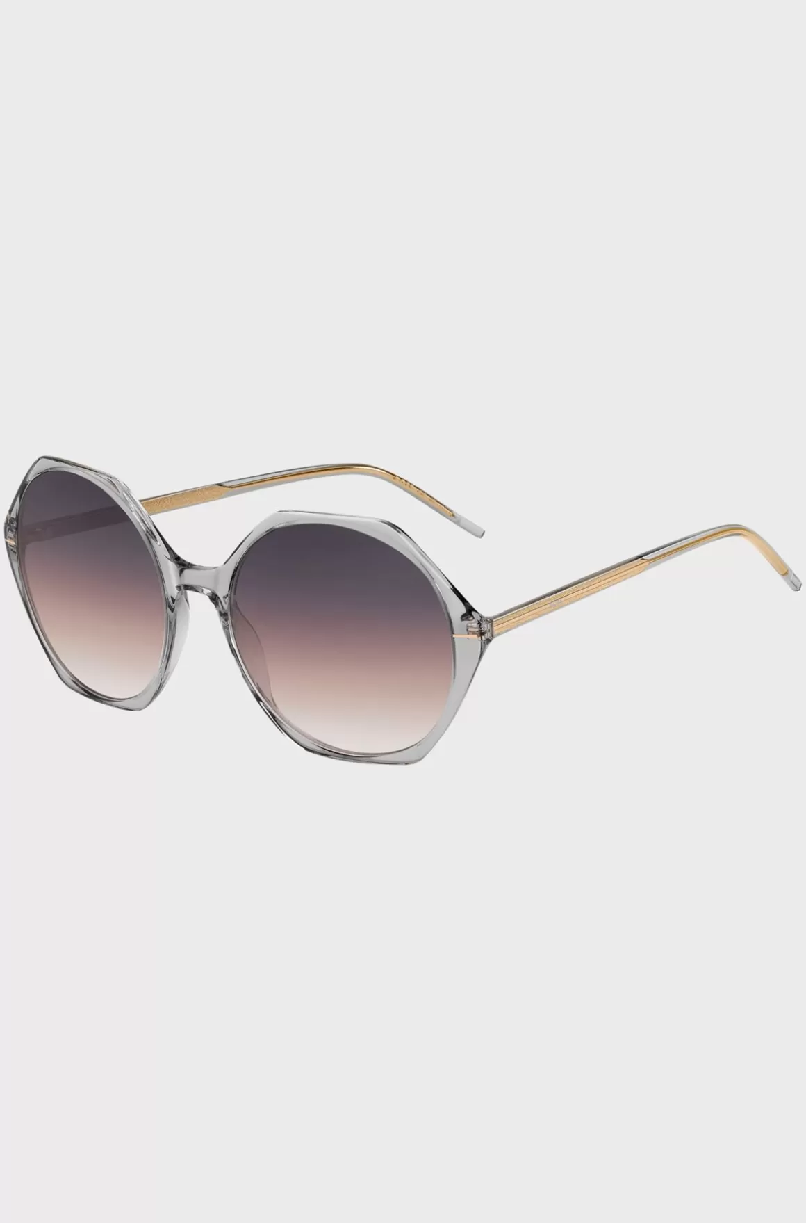 HUGO BOSS Solbriller I Transparent Acetat Med Sekskantet Stel