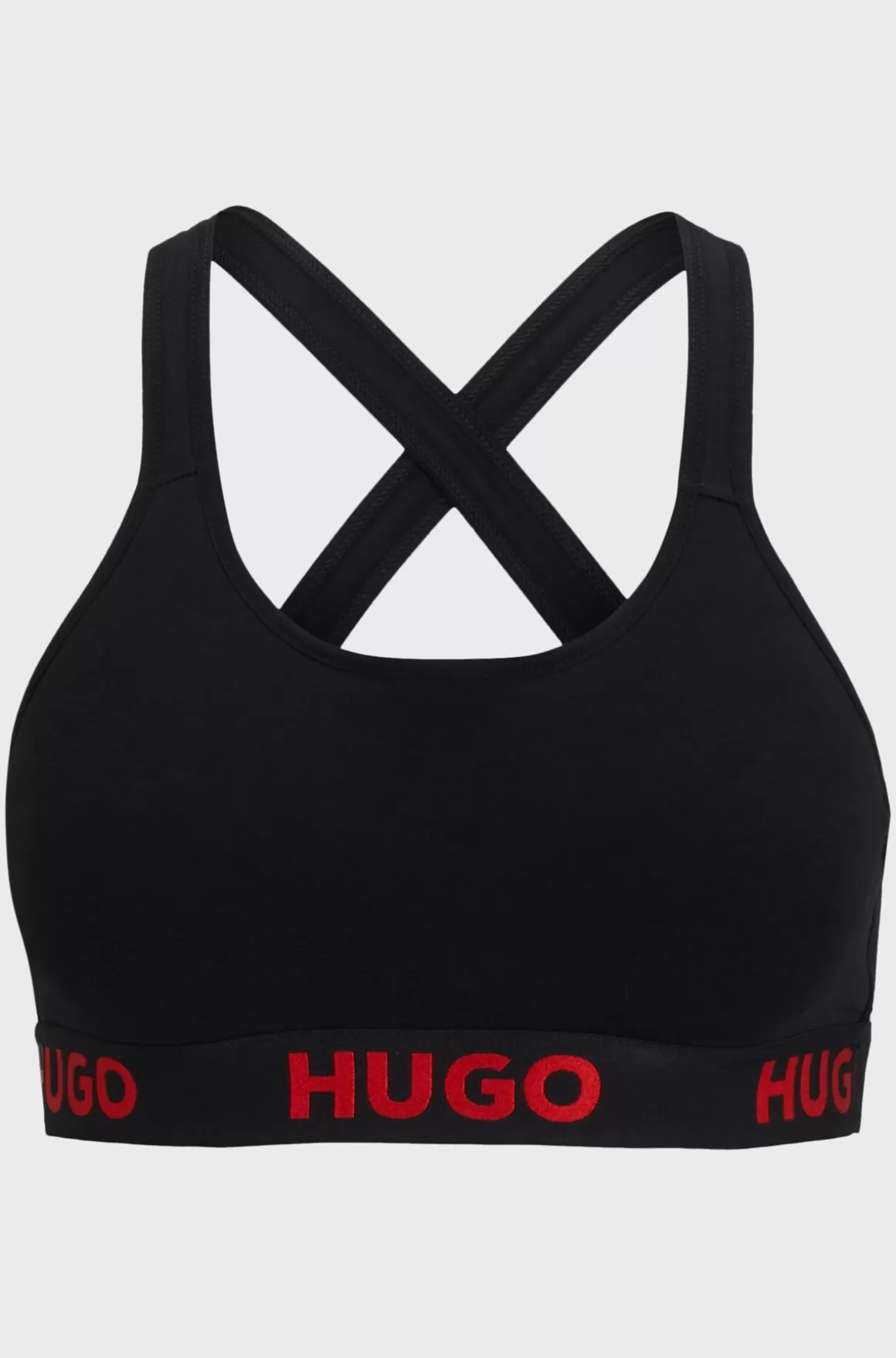 HUGO BOSS Sports-BH I Bomuld Med Stræk Og Med Logobånd Og Krydsede Stropper På Ryggen