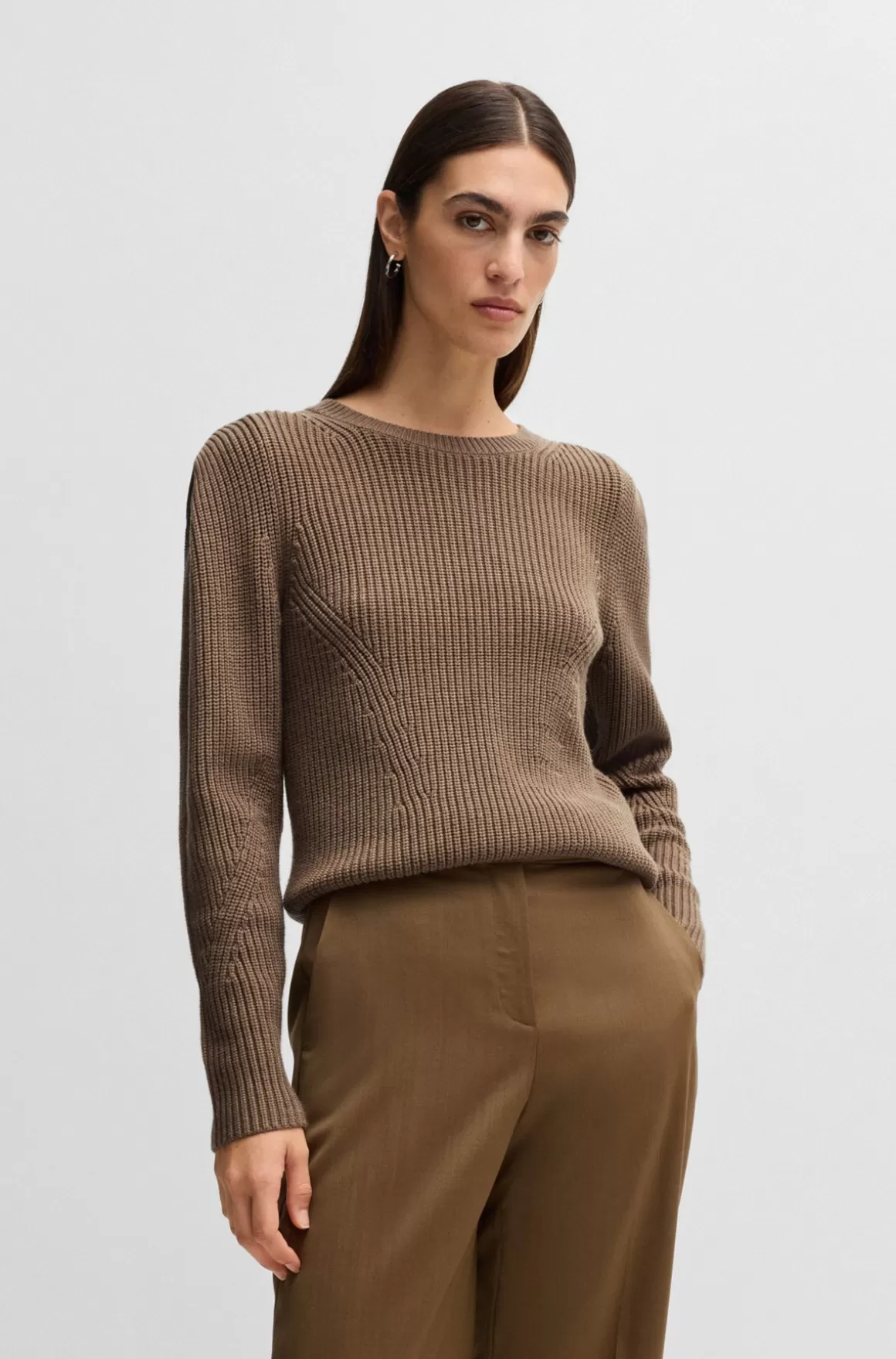 HUGO BOSS Strikket Sweater Med Skulderdetalje