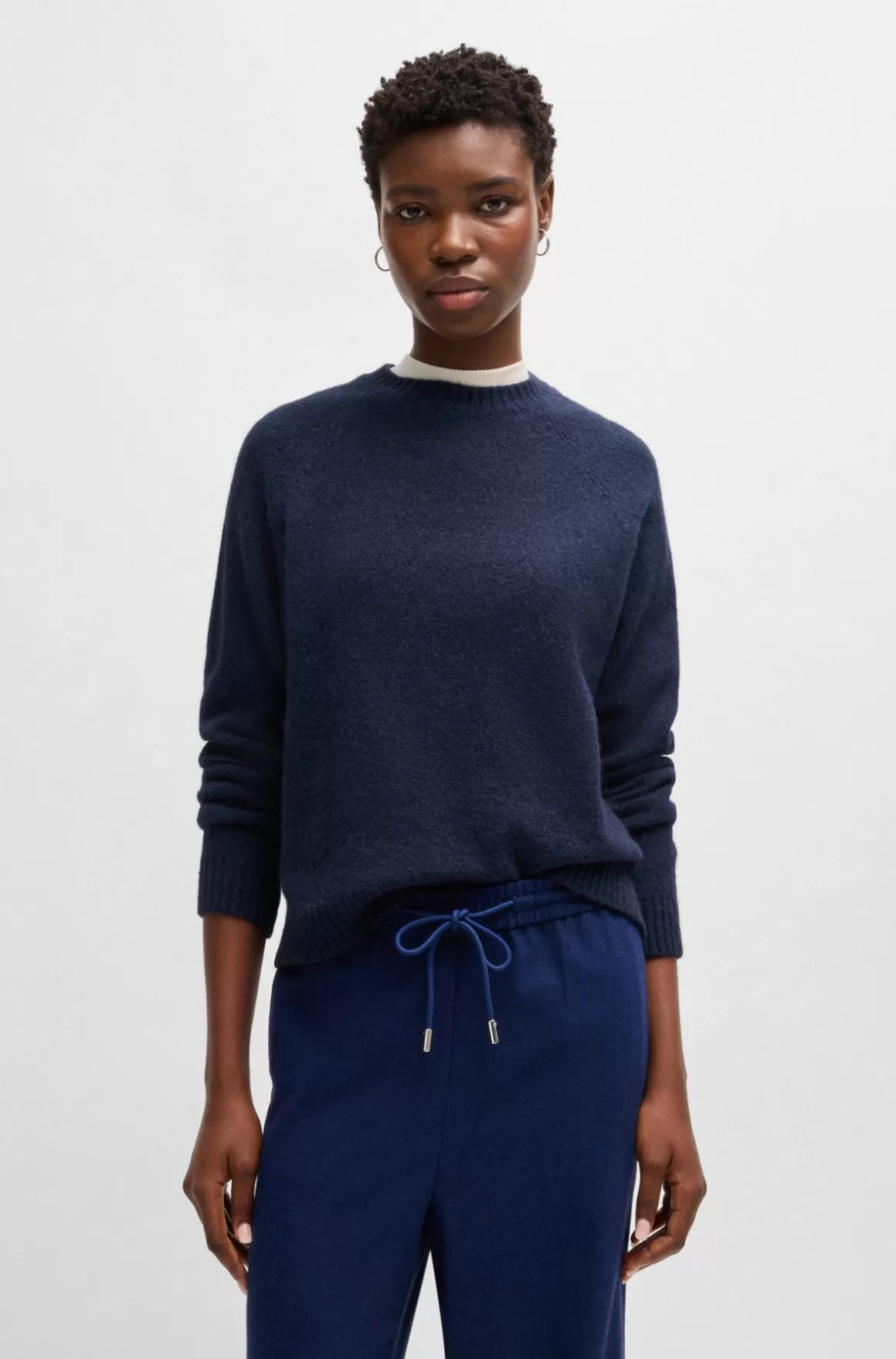 HUGO BOSS Sweater Med Crew Neck I Stof Med Stræk
