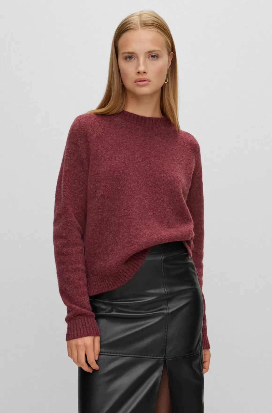 HUGO BOSS Sweater Med Crew Neck I Stof Med Stræk