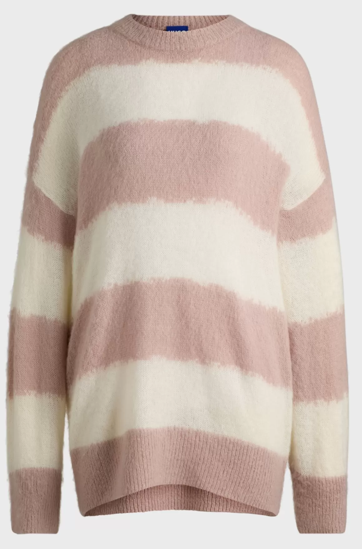 HUGO BOSS Sweater Med Oversize Fit Og Uskarpe Blokstriber