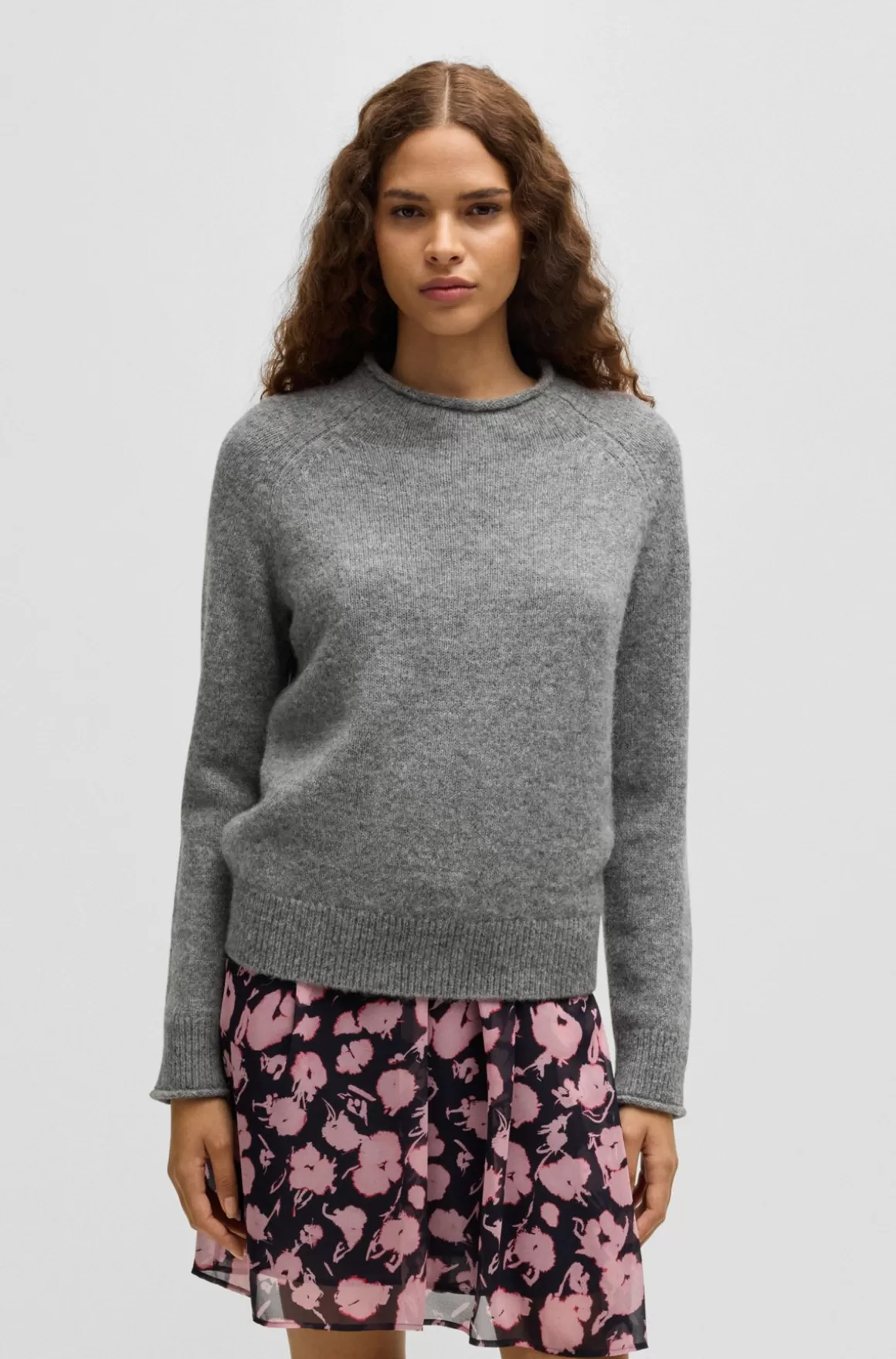 HUGO BOSS Sweater Med Regular Fit I Uldblanding