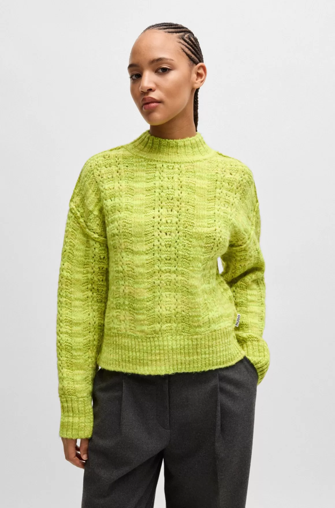 HUGO BOSS Sweater Med Relaxed Fit I Tofarvet Garn