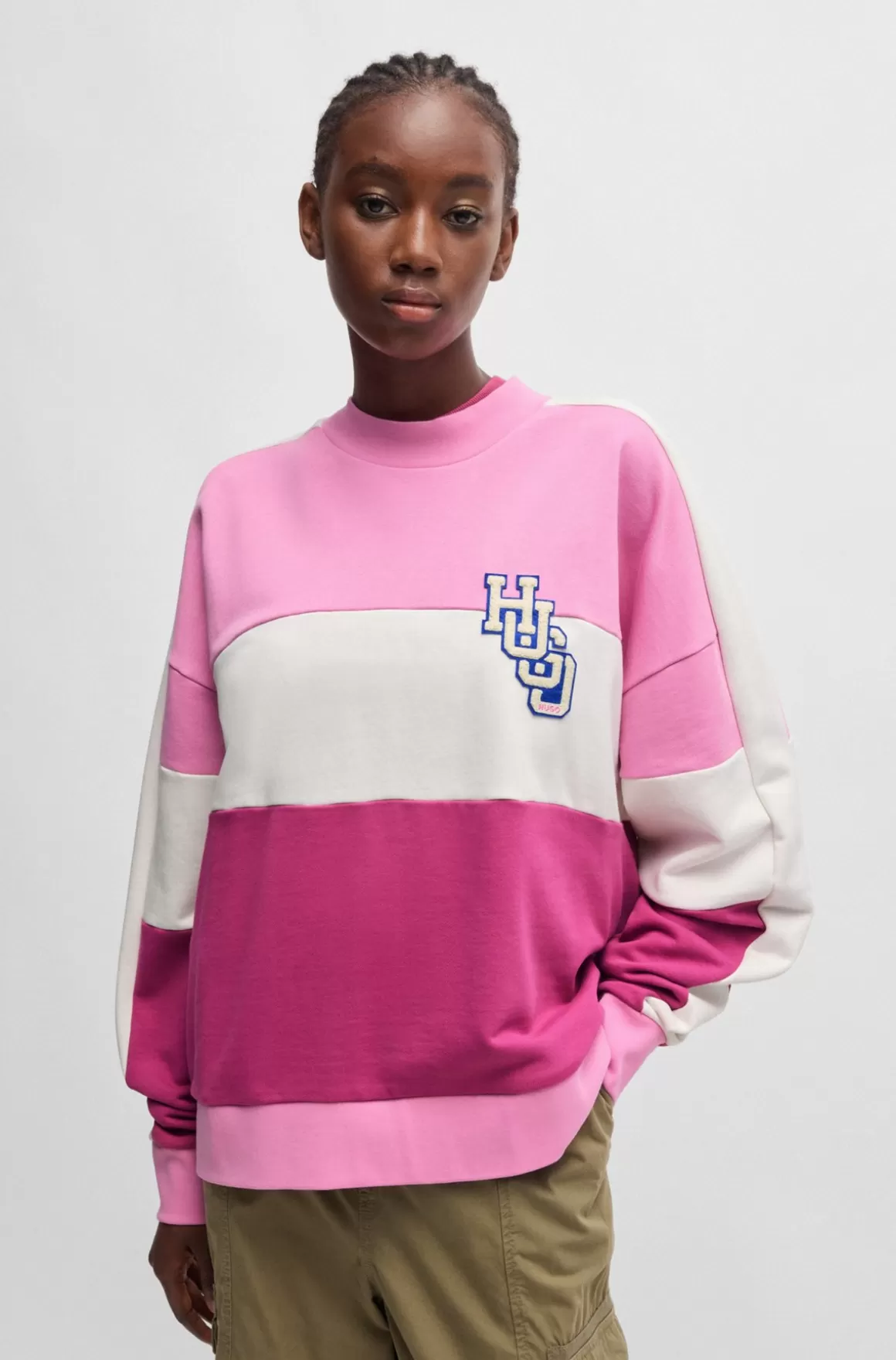 HUGO BOSS Sweatshirt Af Bomuld Med Oversize Fit Og Logo