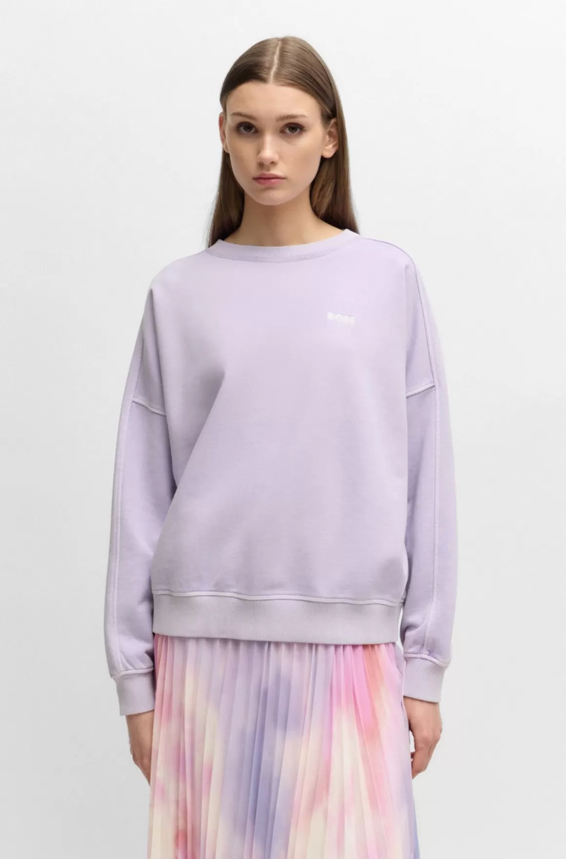 HUGO BOSS Sweatshirt I Bomuld Med Logo Og Rund Hals